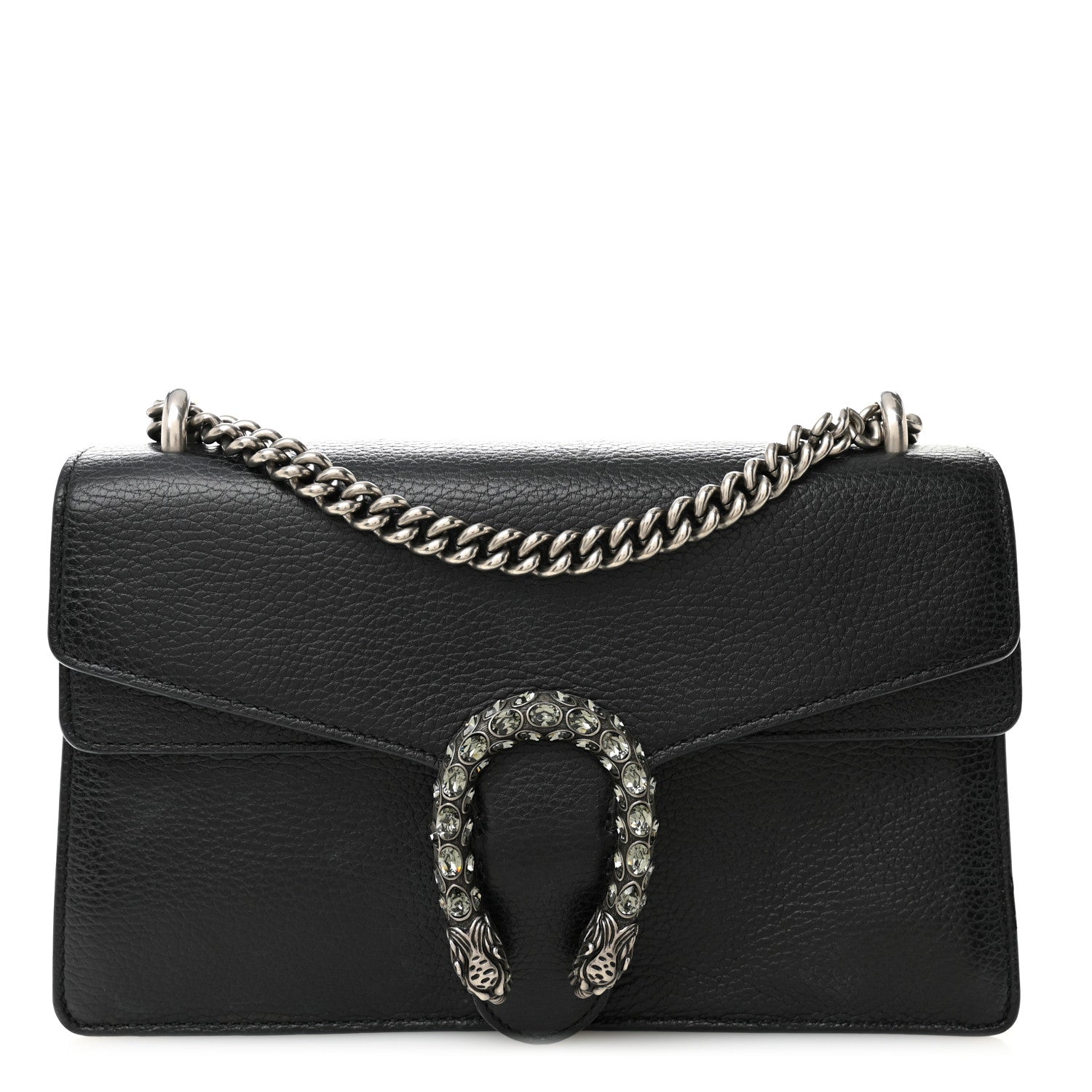 Pebbled Calfskin Small Dionysus Shoulder Bag Black