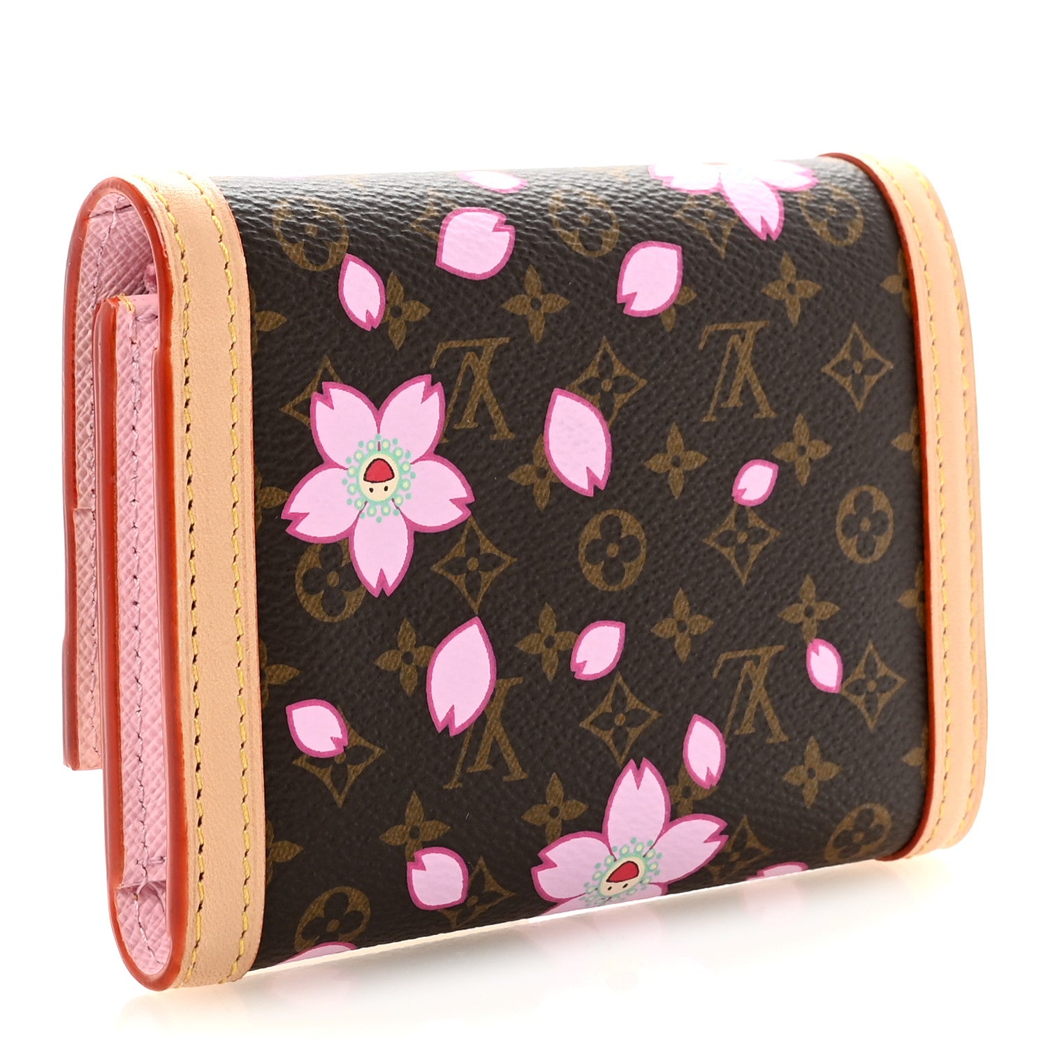 LV X TM Monogram Cherry Blossom Victorine Wallet Sakura Brown