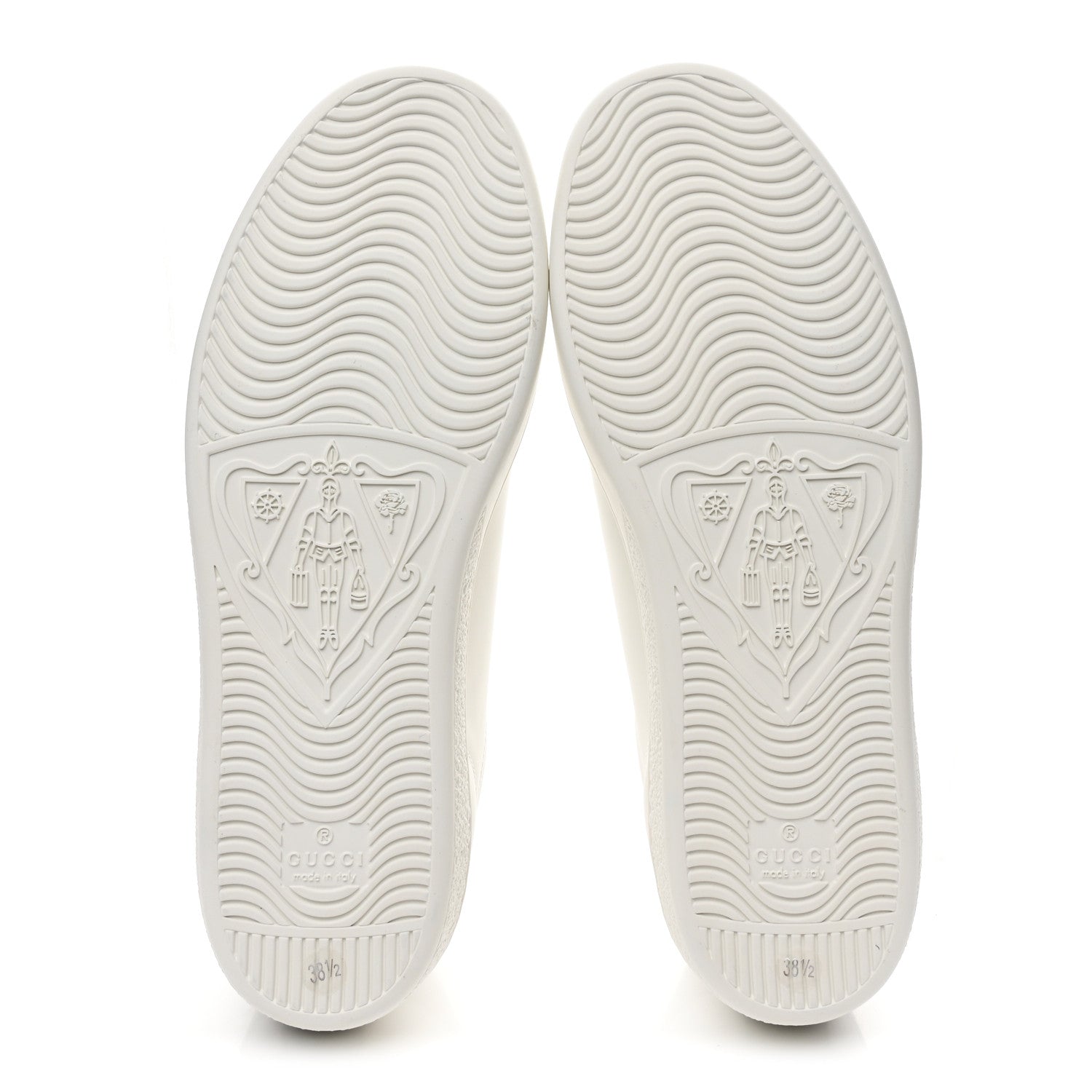 Calfskin Interlocking G Perforated Womens Ace Sneakers 38.5 White Grey Sky