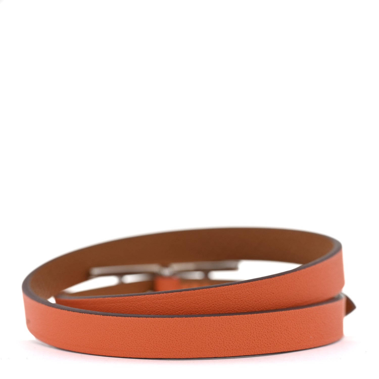 Swift Epsom Behapi Double Tour Reversible Bracelet T4 Orange Gold