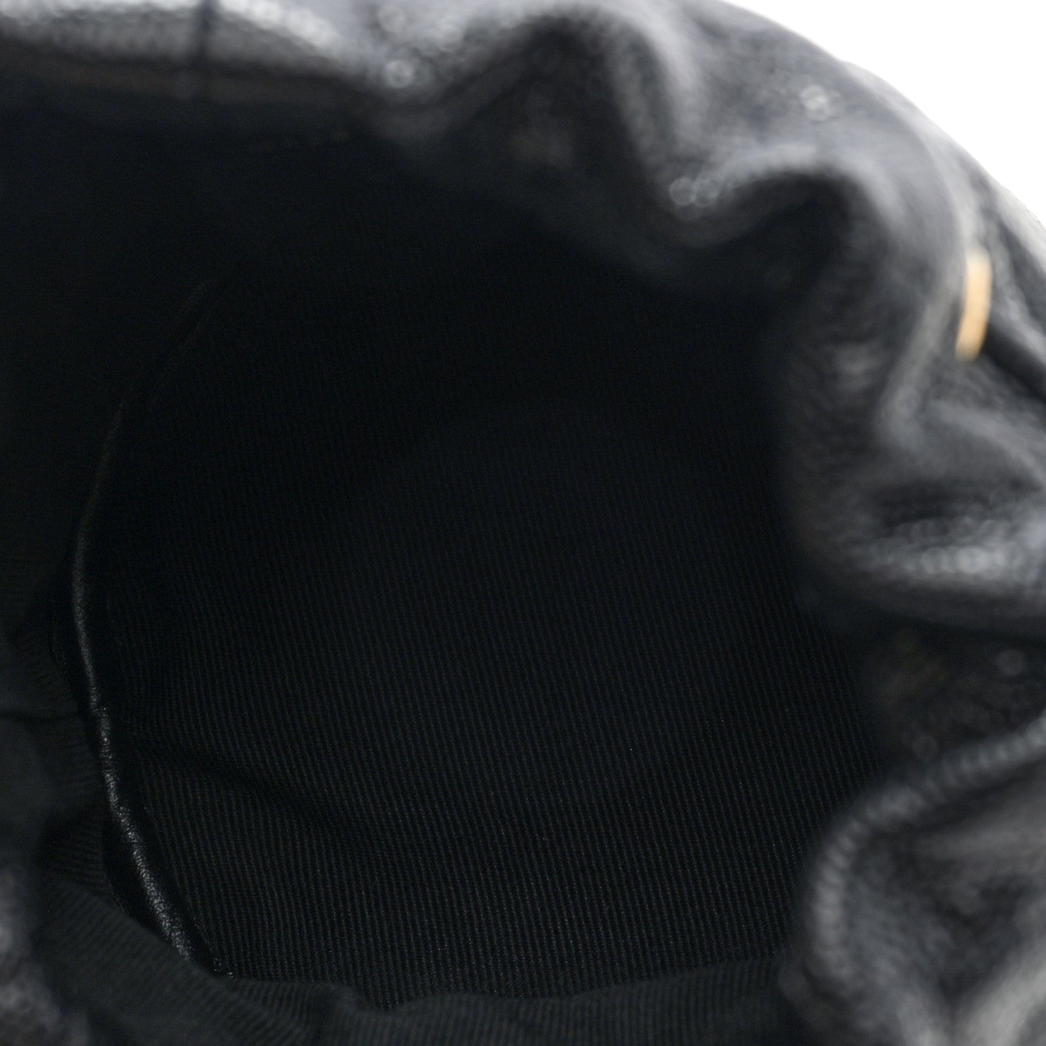 Caviar Quilted Coco First Bucket Clutch With Chain Black