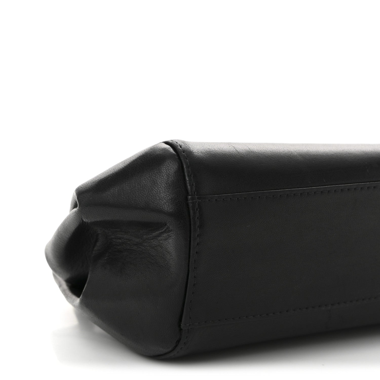 Lambskin Vertical Quilt Small Accordion Flap Black