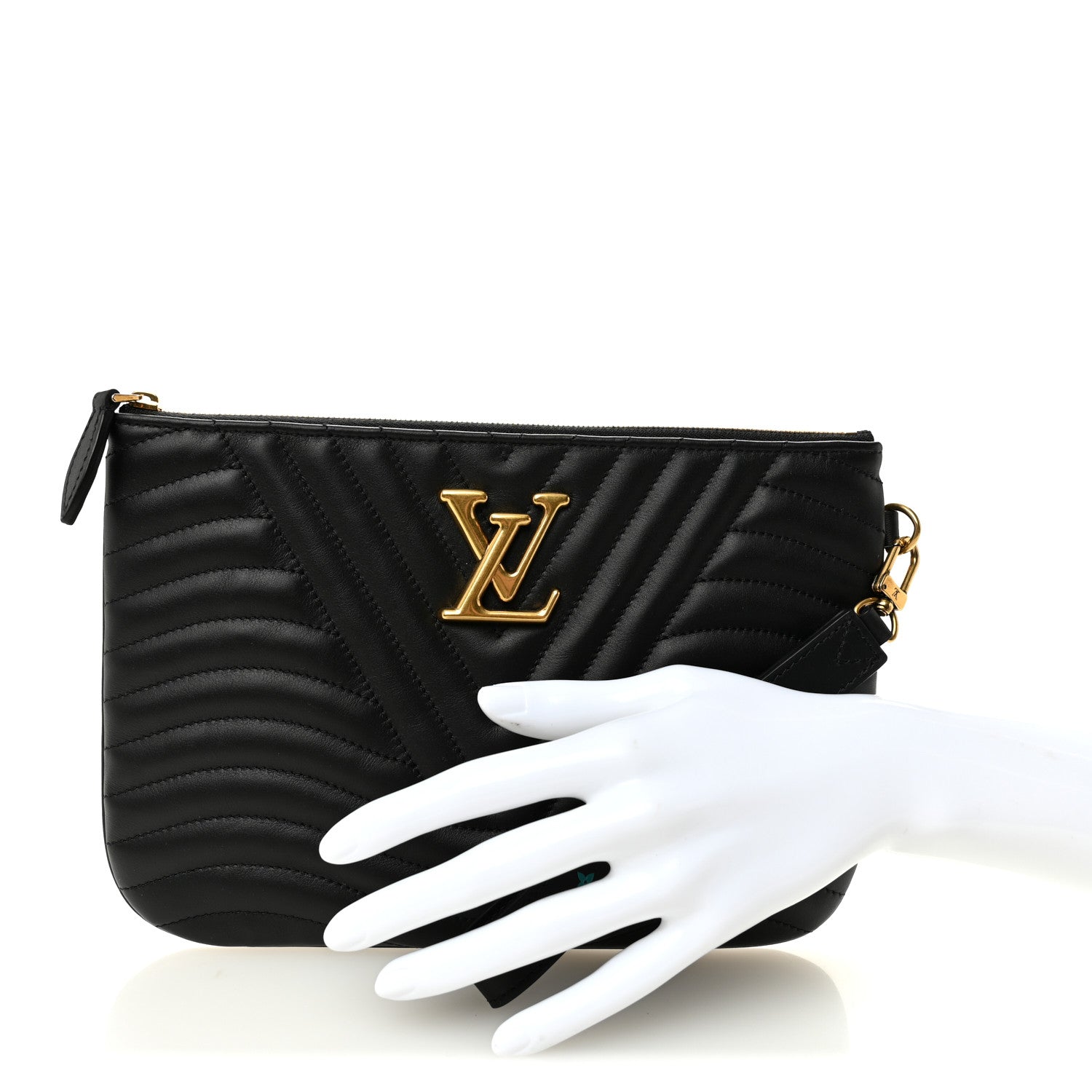 Calfskin New Wave Zipped Pochette Black