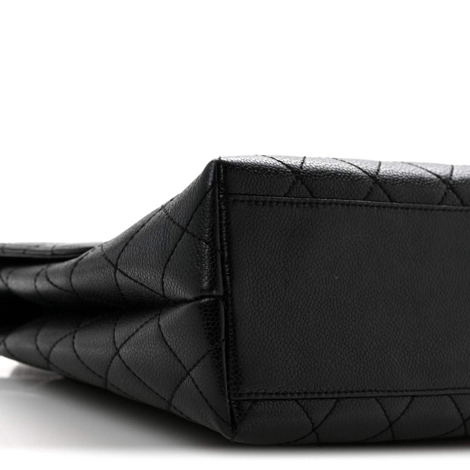 Caviar Quilted Jumbo Kelly Flap Black