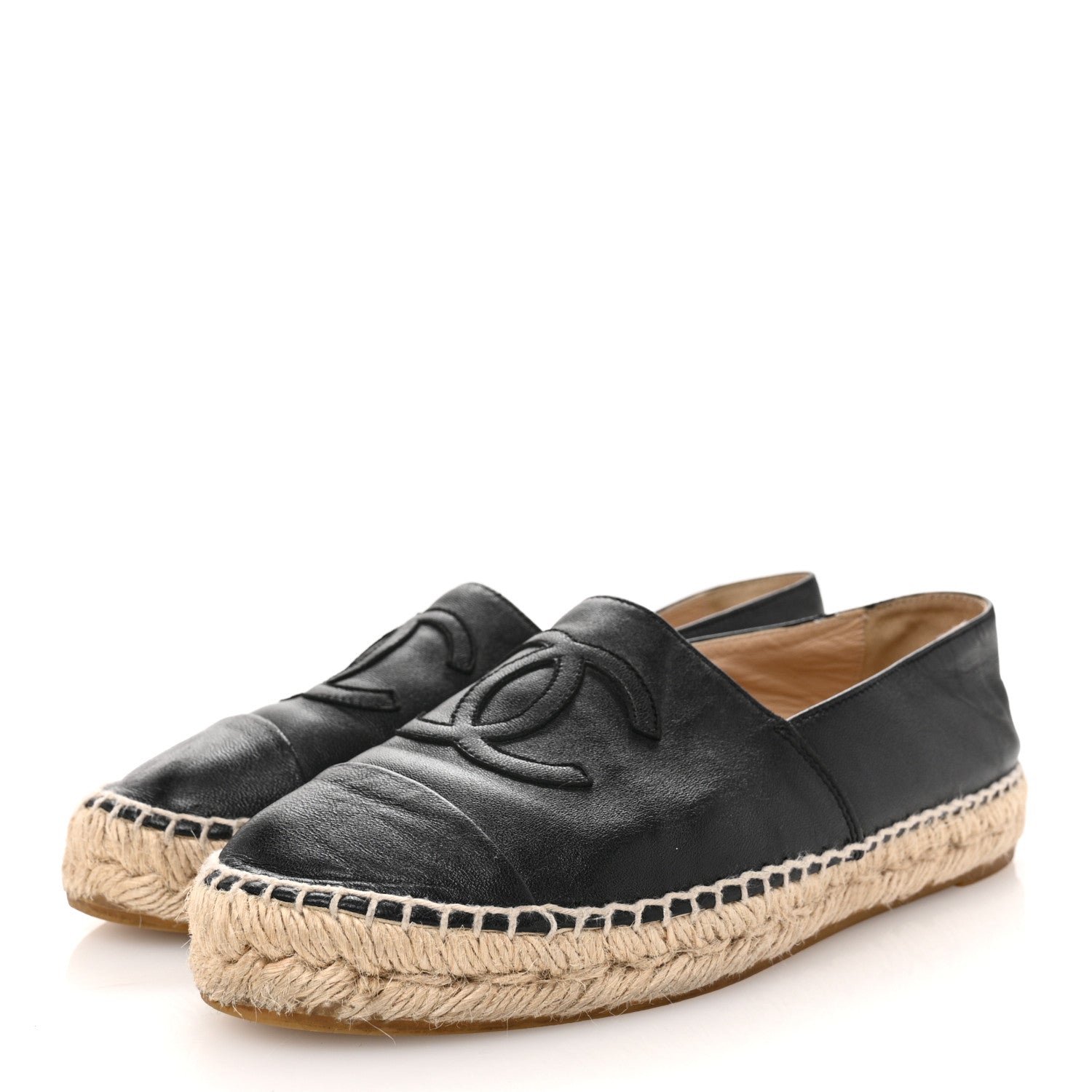 Lambskin CC Espadrilles 37 Black