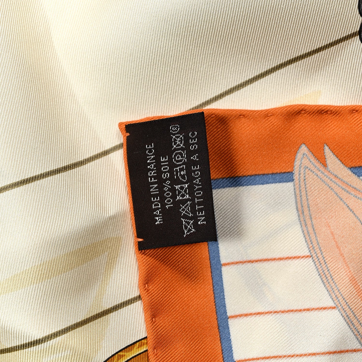 Silk Tous En Selle Scarf Orange Cjit Creme