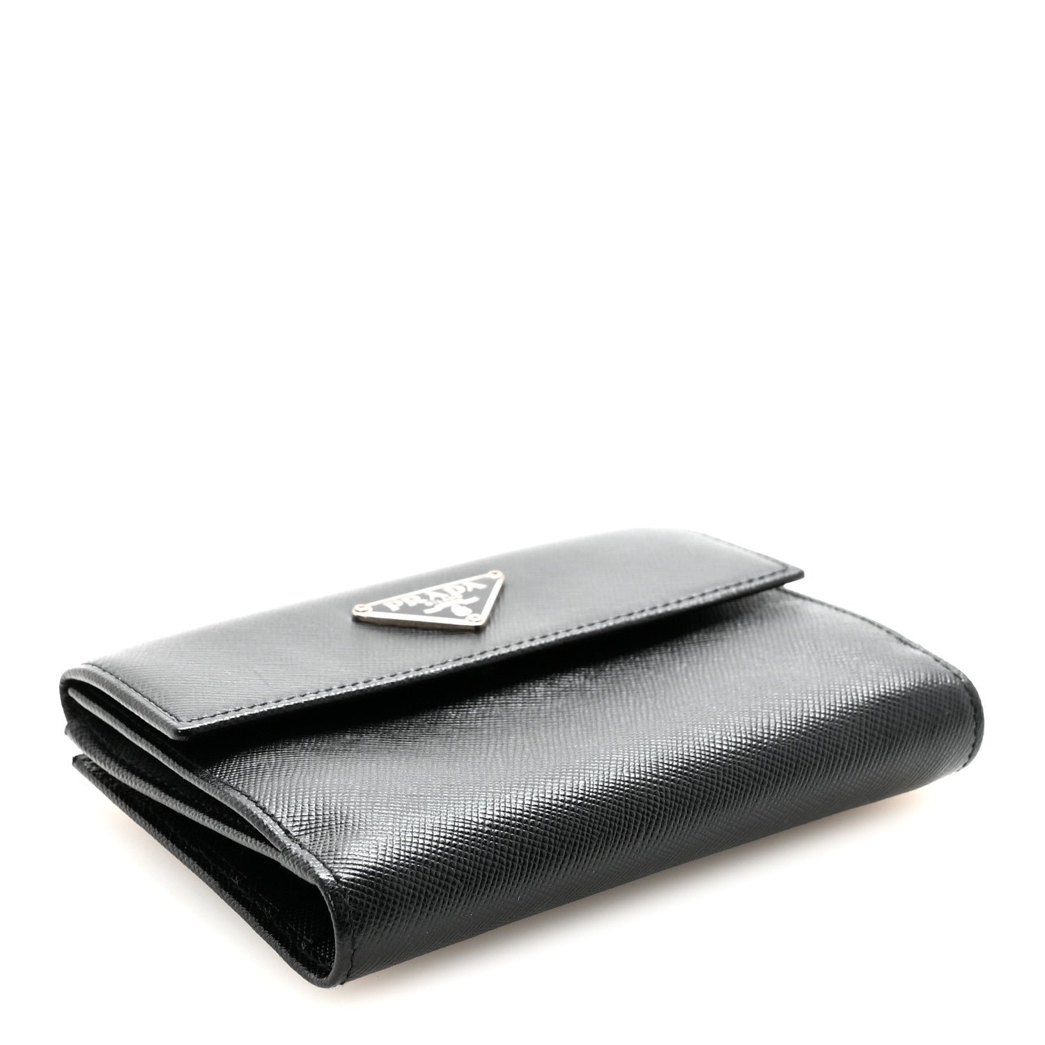 Saffiano Metal Compact Wallet Black