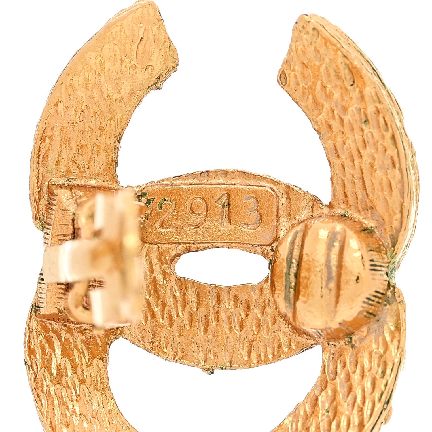 CC Woven Clip On Earrings Gold