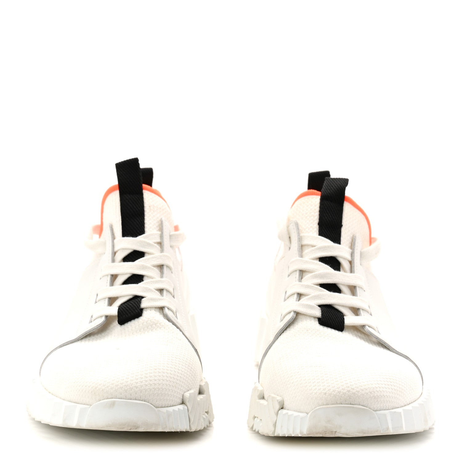 Knit Calfskin Depart Sneakers 38 White
