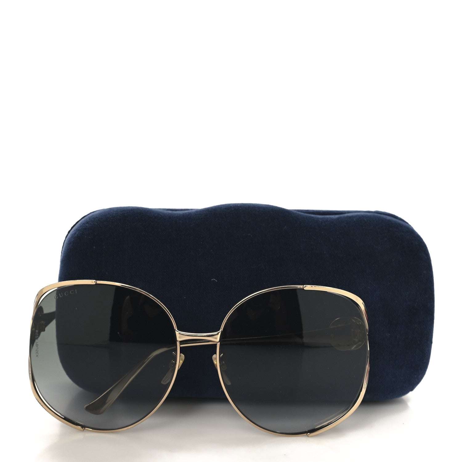Metal Oversized Round Frame GG0225S Sunglasses Gold