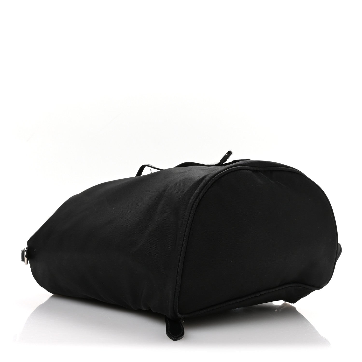 Nylon Vela Saffiano Small Cinch Backpack Black