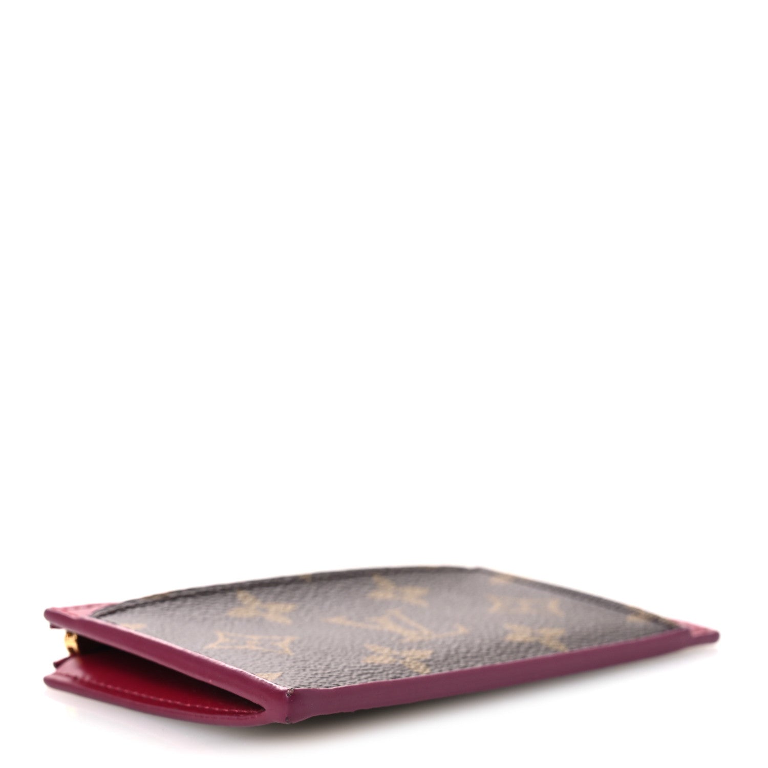 Monogram Zipped Card Holder Fuchsia