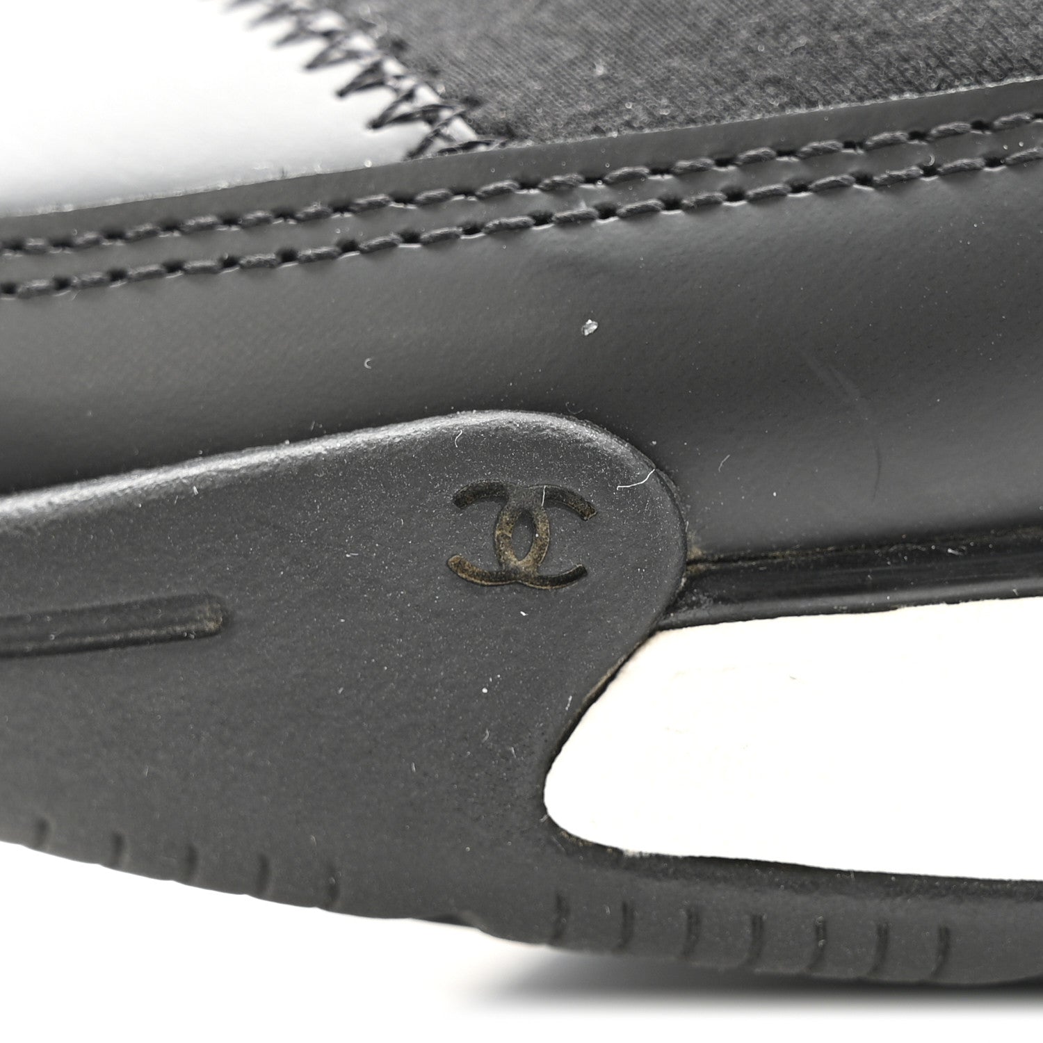 Velvet Calfskin Mixed Fibers CC Sneakers 39.5 Black