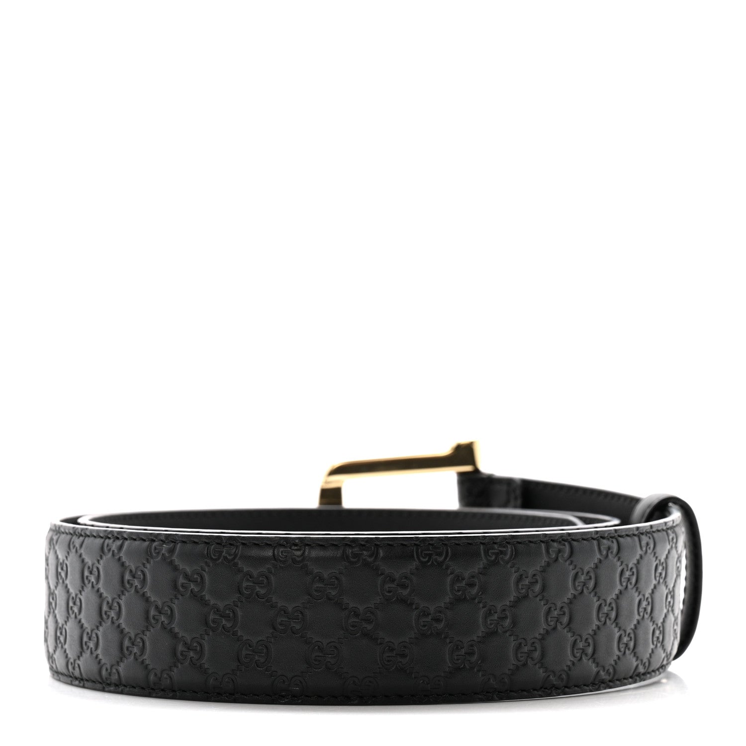 Soft Microguccissima Margaux Calfskin Belt 90 36 Black