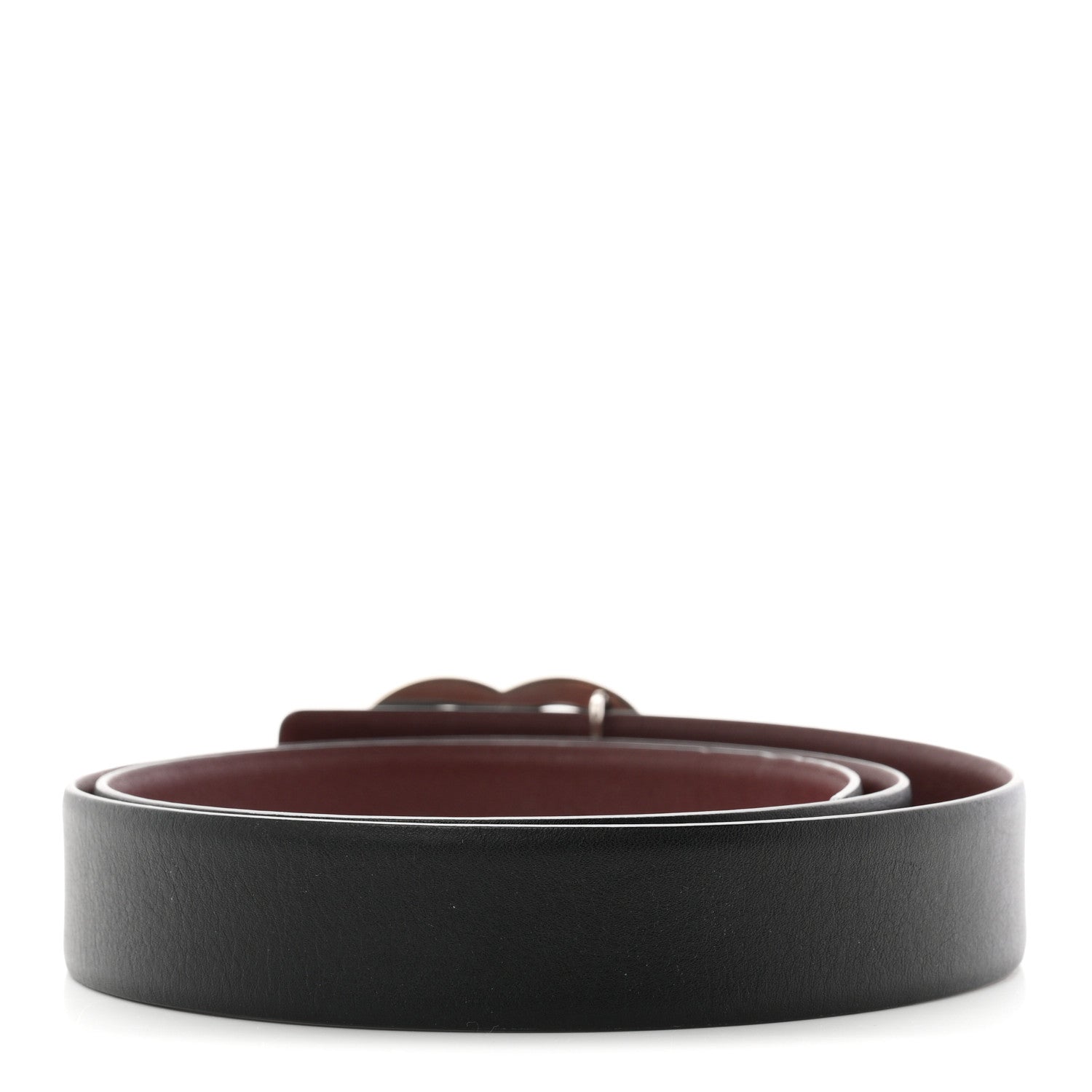 Calfskin CC Reversible 90 36 Belt Black Burgundy