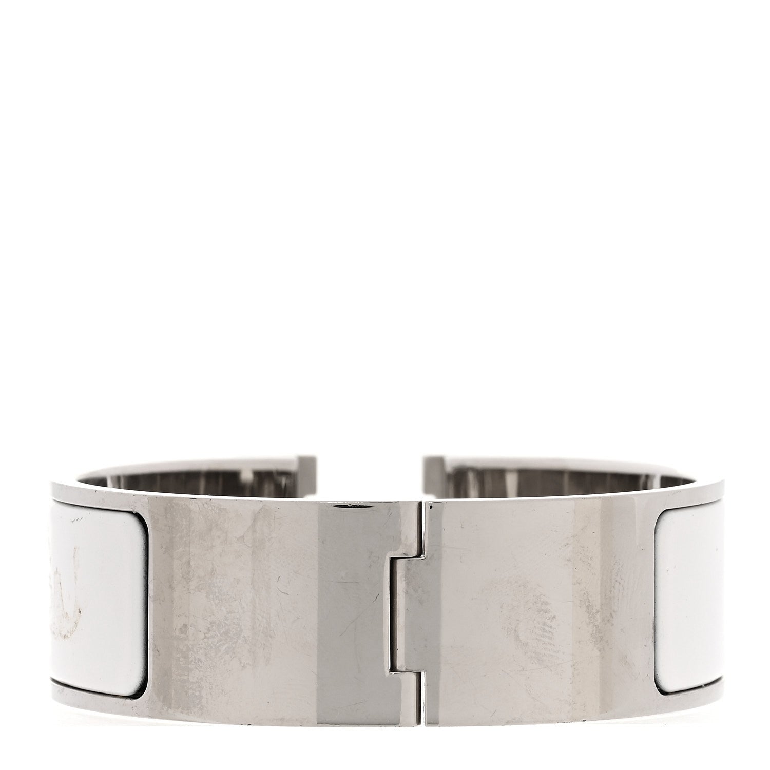 Enamel Wide Clic Clac H Bracelet PM White