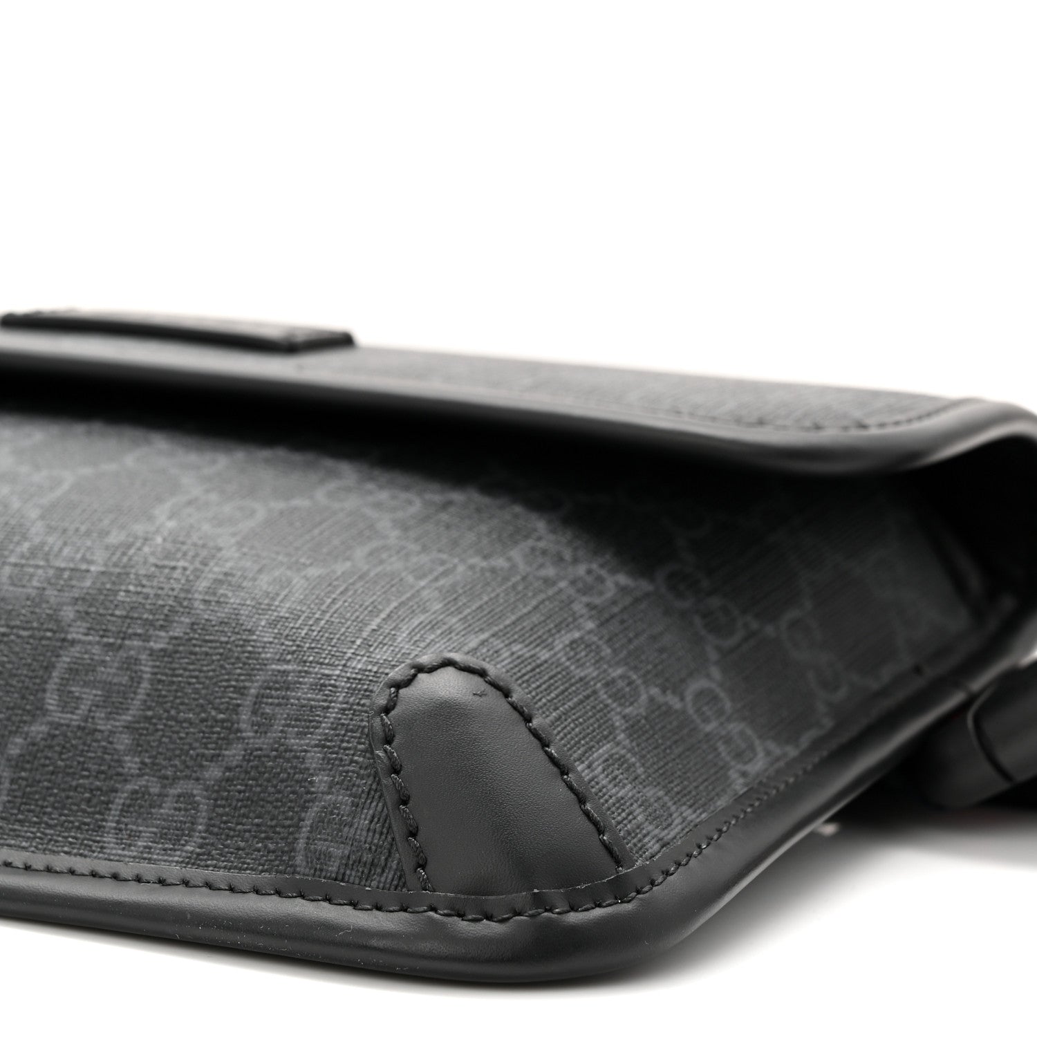 GG Supreme Monogram Web Slim Belt Bag Black Grey