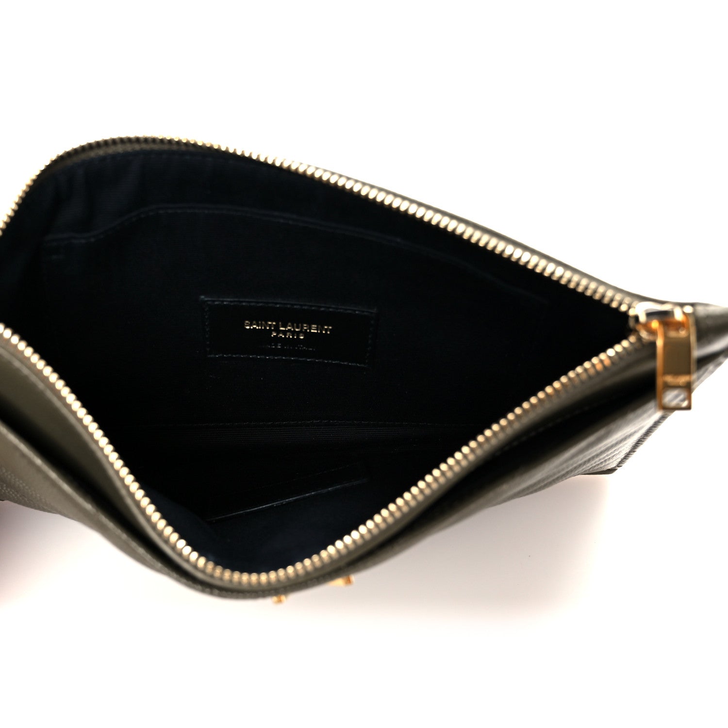 Grain De Poudre Chevron Monogram Bill Pouch Vert Kaki