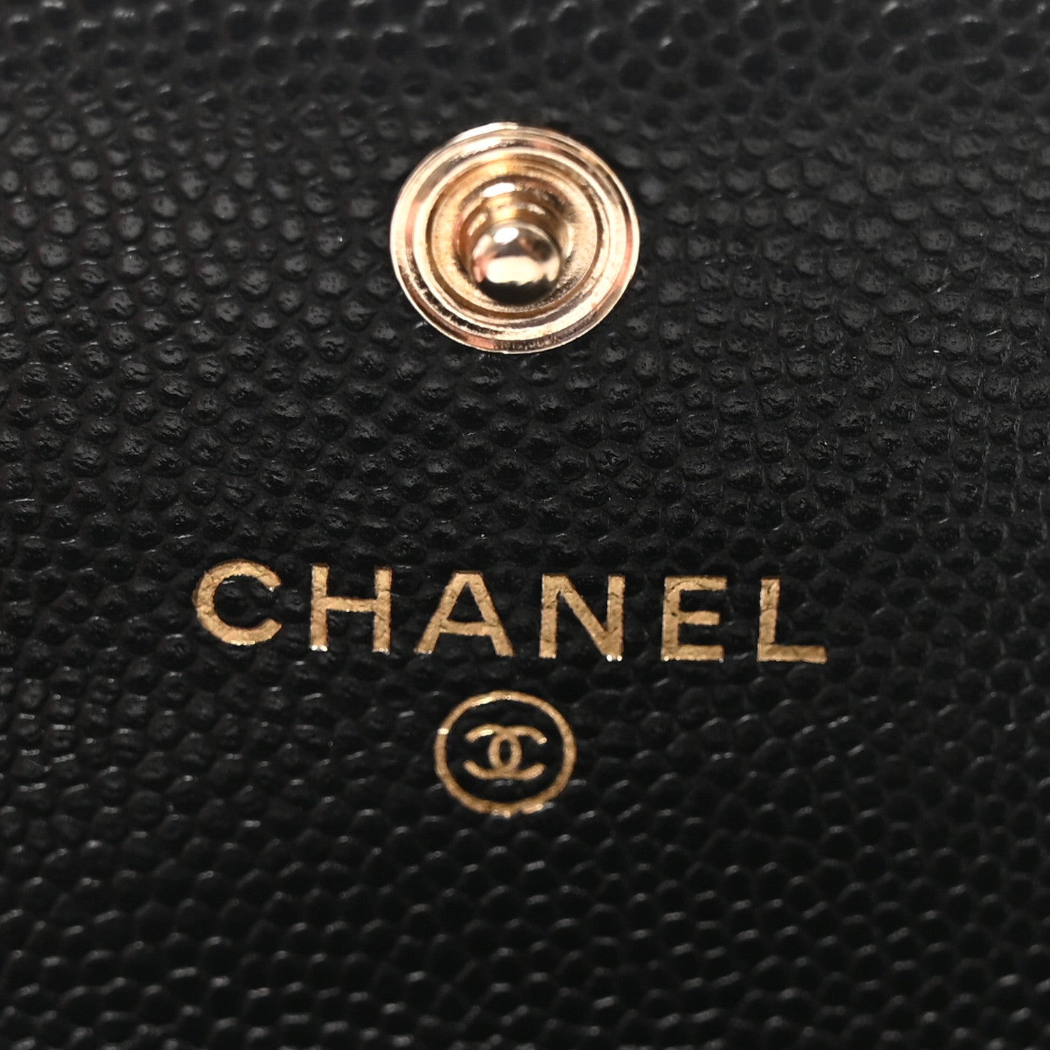 Caviar Quilted CC Flap Card Holder Black