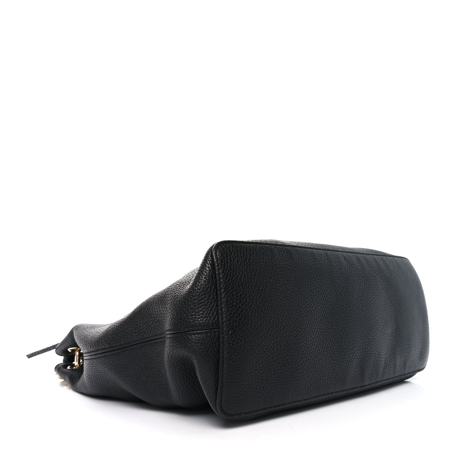 Pebbled Calfskin Large Soho Hobo Black