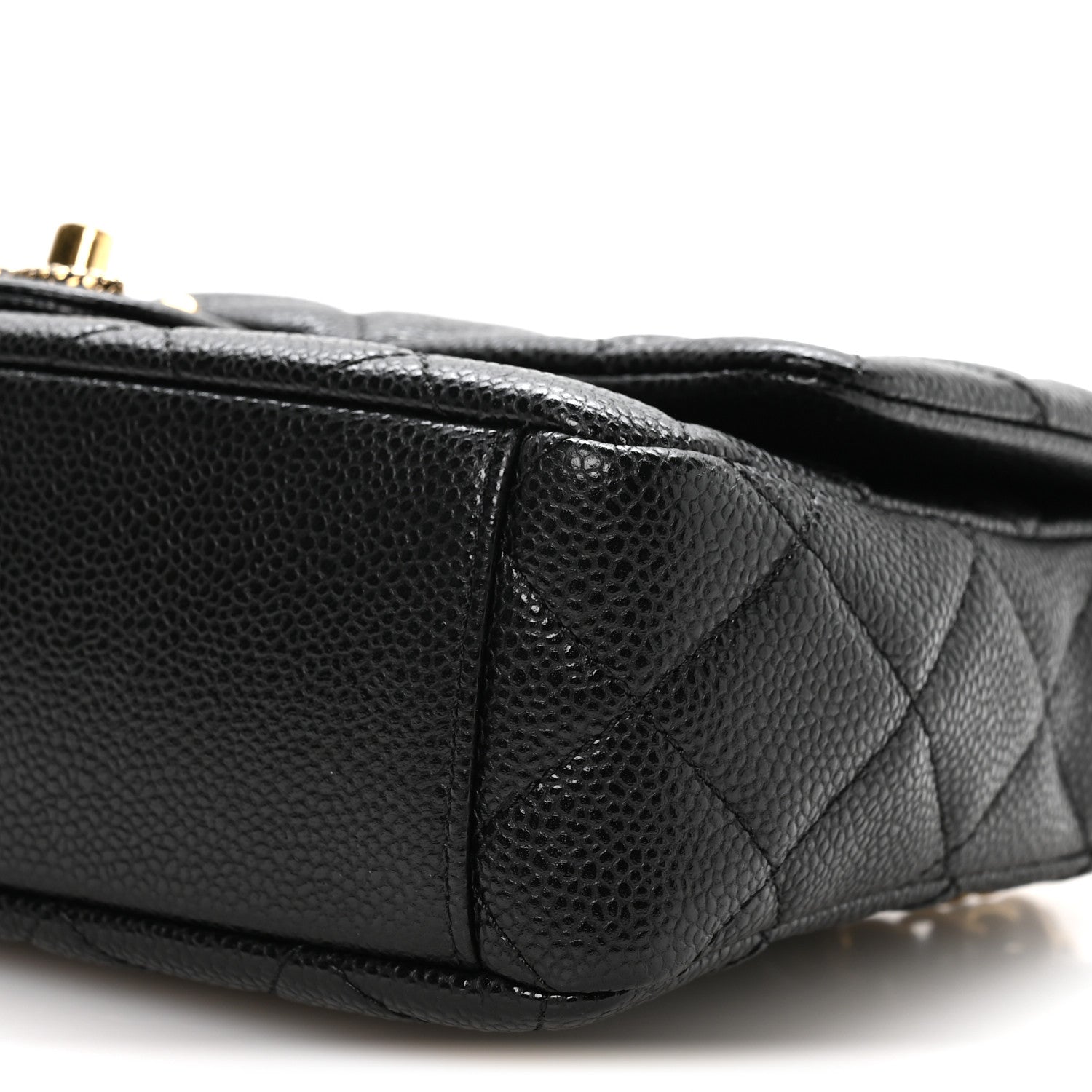 Grained Lambskin Quilted Small Flap Black