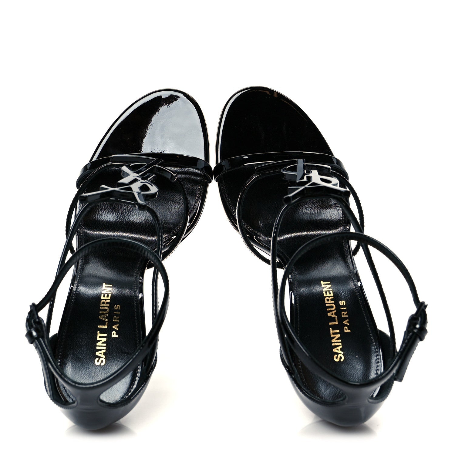 Vernice Chiffon Cassandra 100 Ankle Strap Sandals 37.5 Black