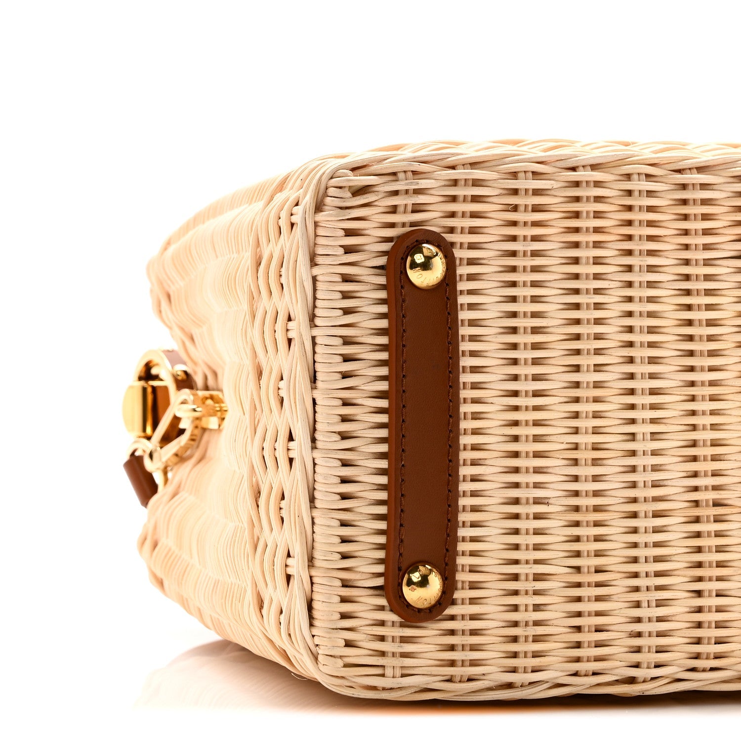 Rattan Calfskin Capucines BB Tan