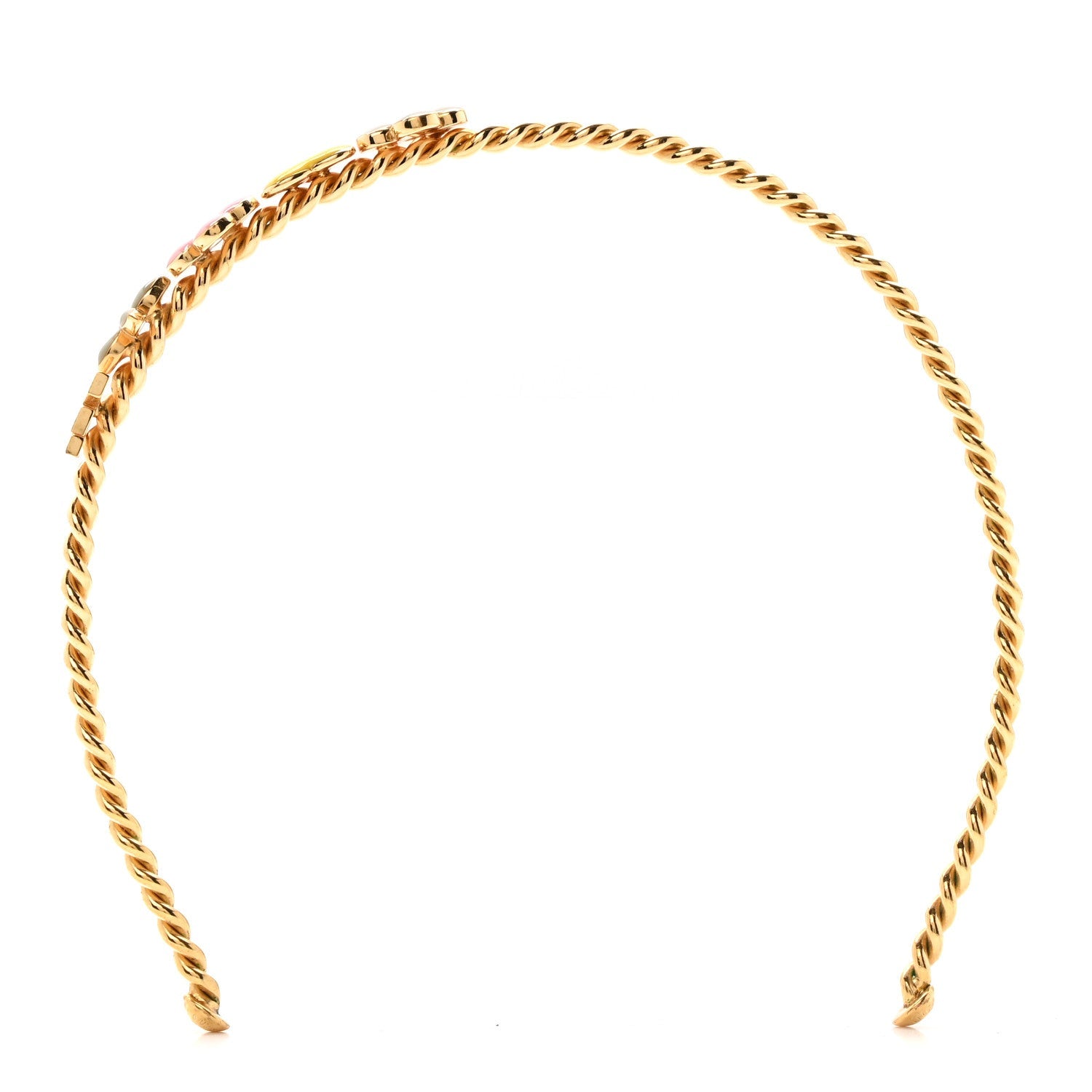 Brass Enamel Monogram Sweet Headband Gold