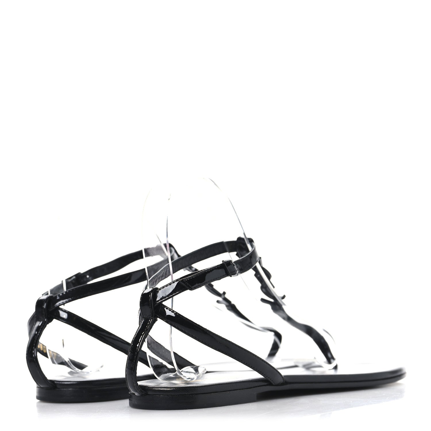 Patent Calfskin Nu Pieds 05 Sandals 37 Black