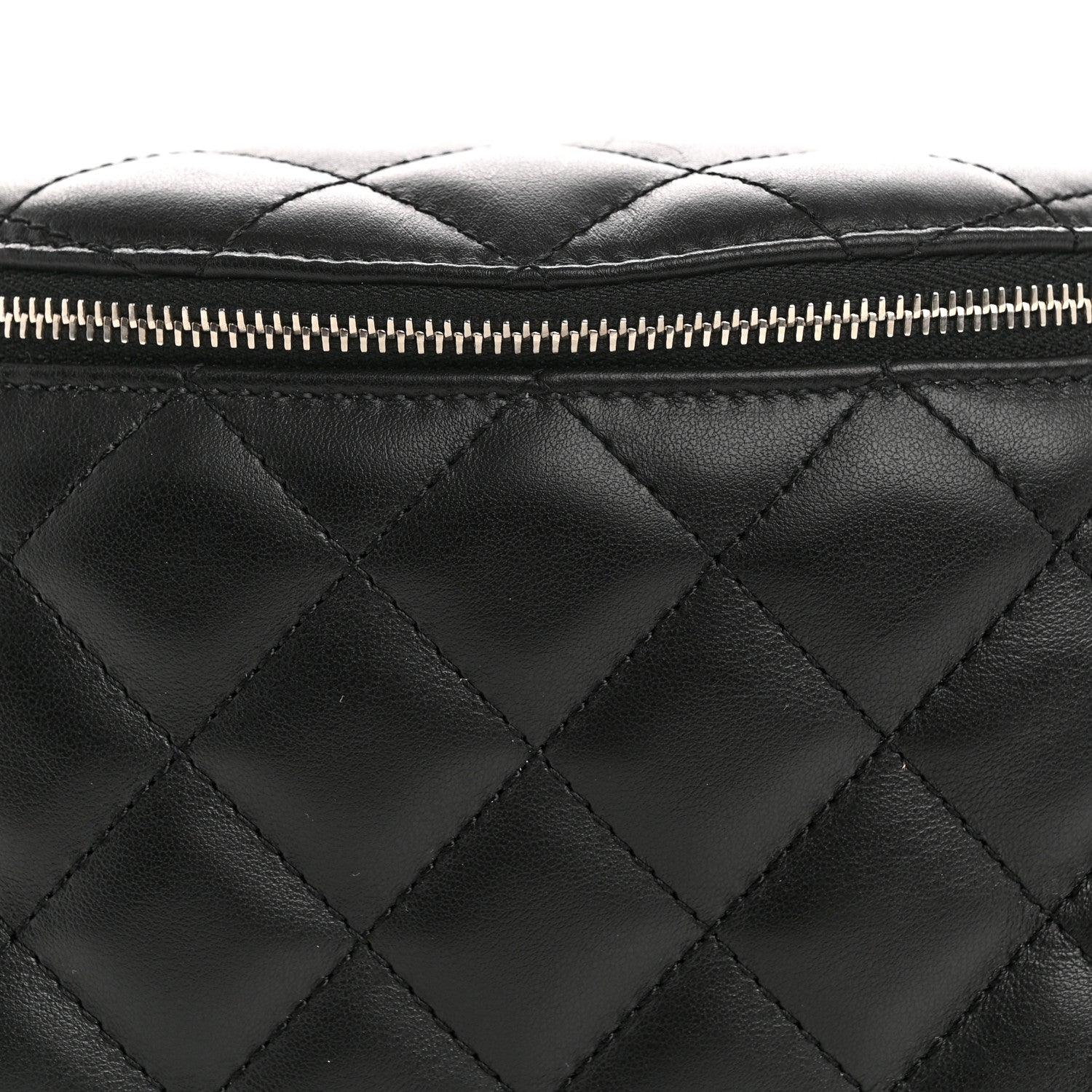 Calfskin Quilted Uniform Waist Belt Bag Black