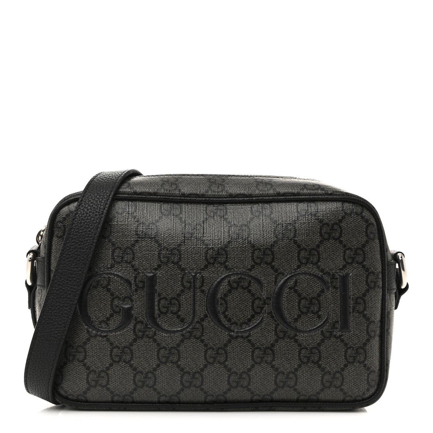 GG Supreme Monogram Mini Shoulder Bag Grey Black