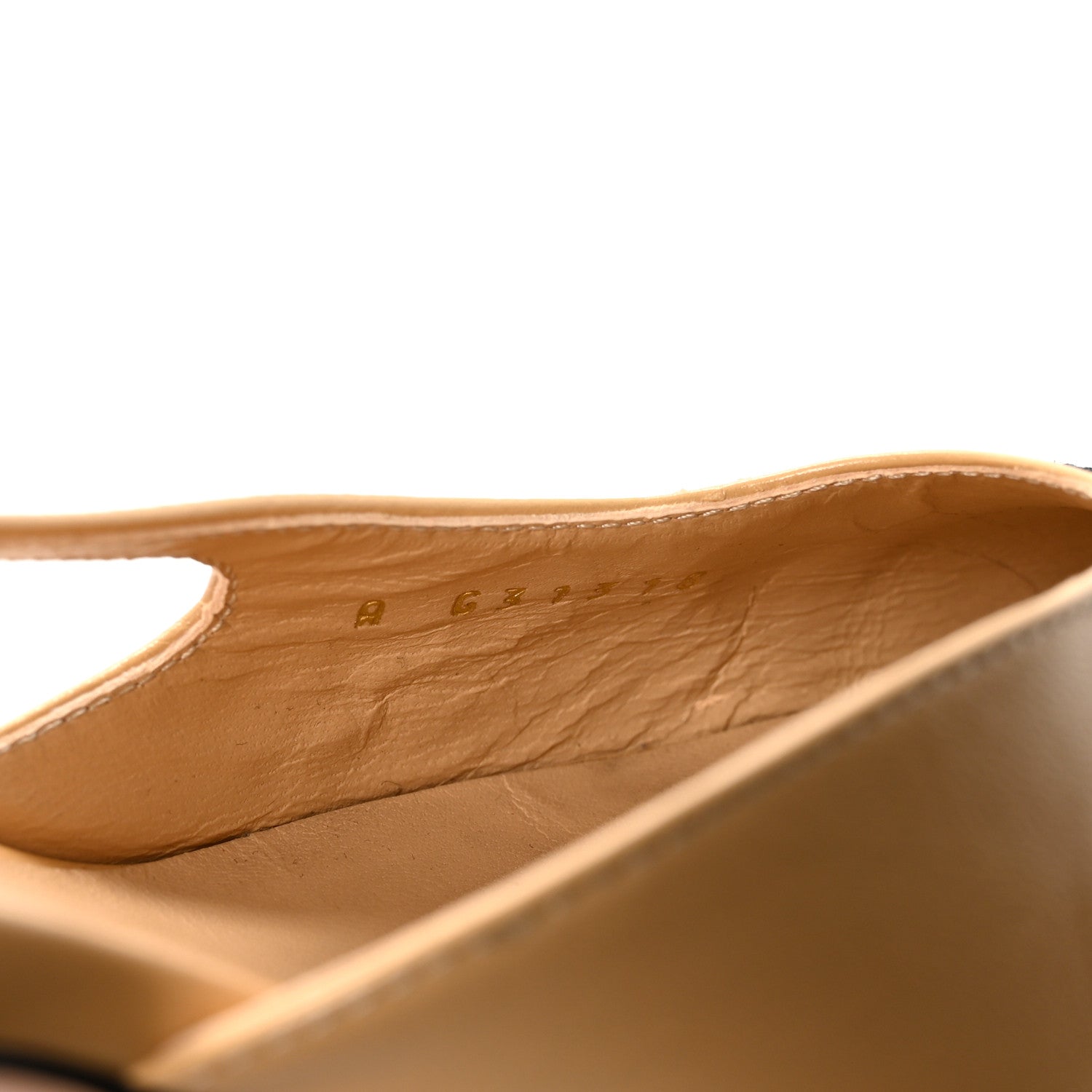 Goatskin Grosgrain Cap Toe CC Slingback Pumps 37.5 Beige Black