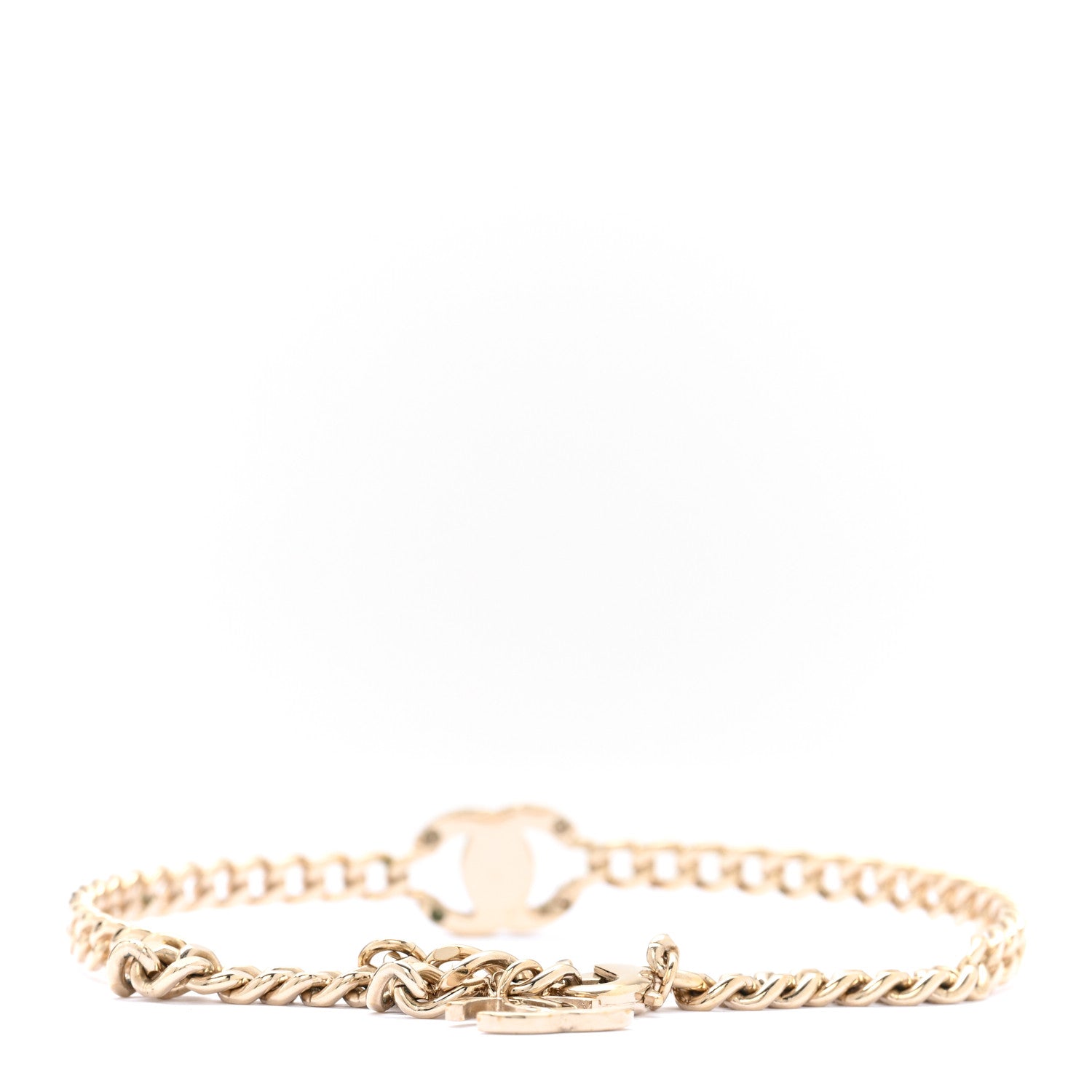 Crystal Chain CC Choker Necklace Gold Silver