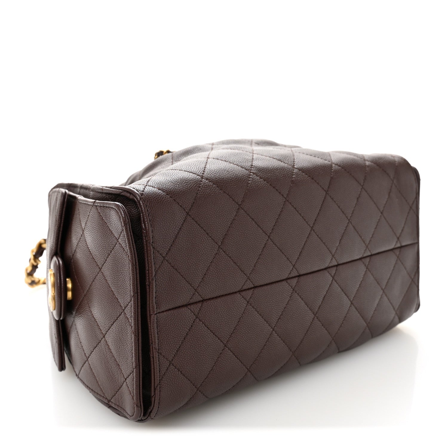 Caviar Quilted Small Chanel 25 Handbag Dark Brown