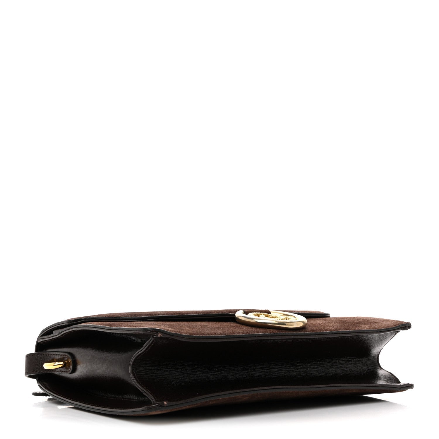 Suede Medium Torchon GG Ring Shoulder Bag Reflex Brown