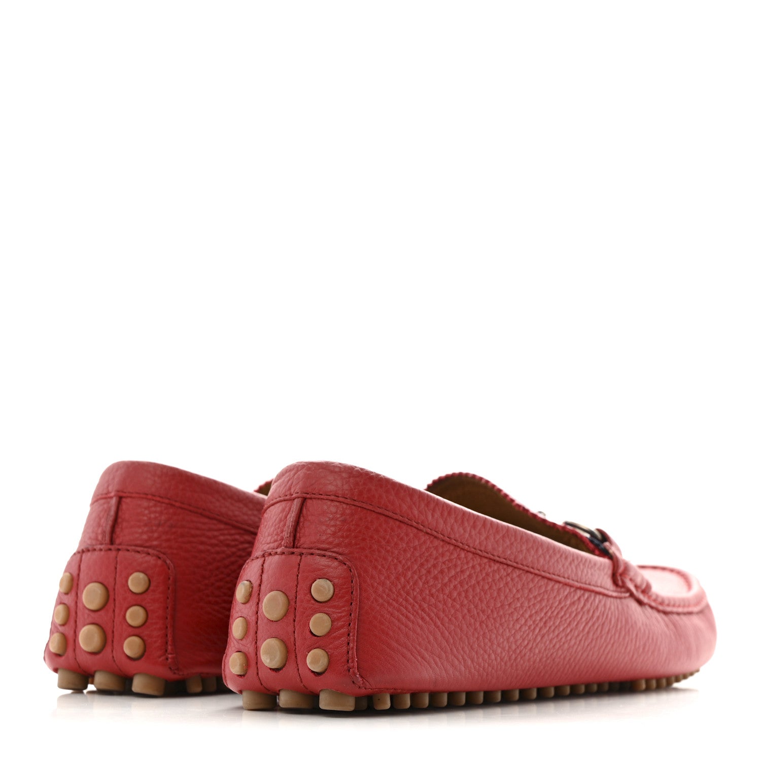 Road Calfskin Web Mens Horsebit Driver Loafers 10 Rosso