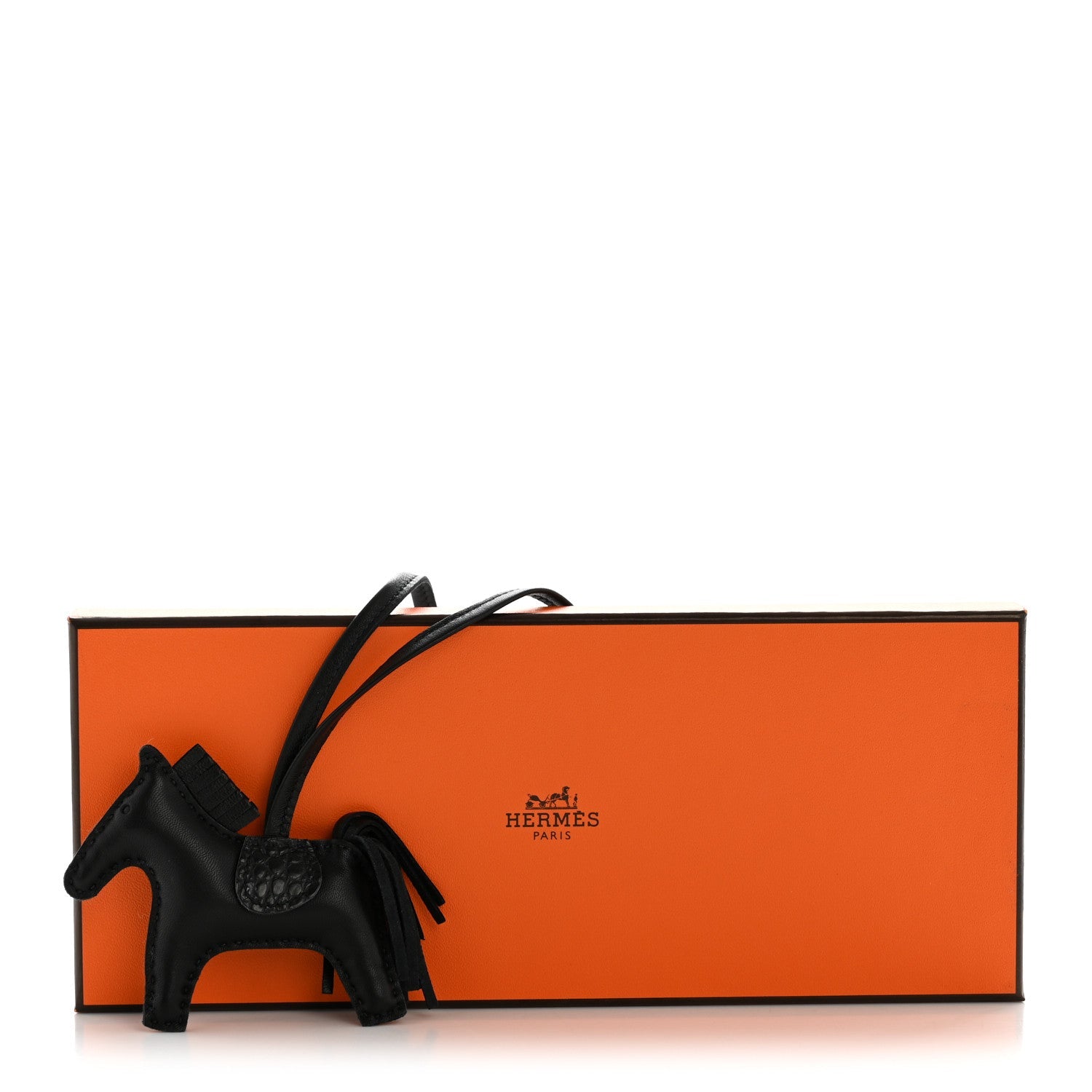 Milo Lambskin Matte Alligator Touch Grigri Rodeo Horse Bag Charm PM So Black