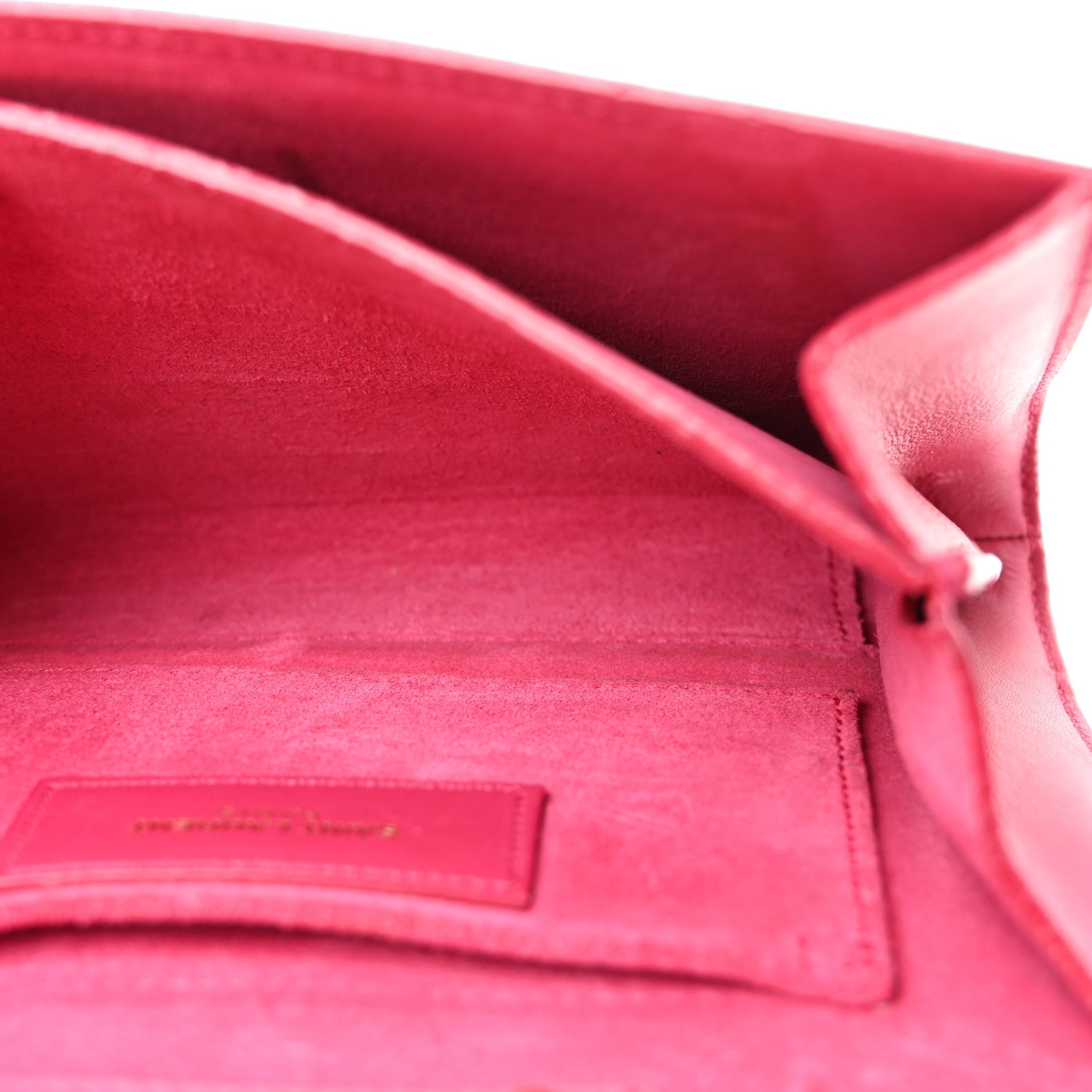 Calfskin Small Classic Y Satchel Fuchsia
