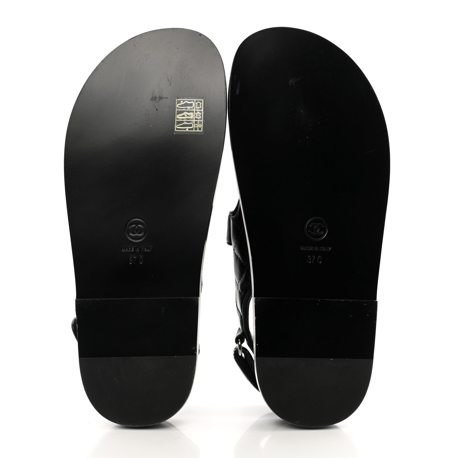 Lambskin Quilted Velcro Dad Sandals 37 So Black