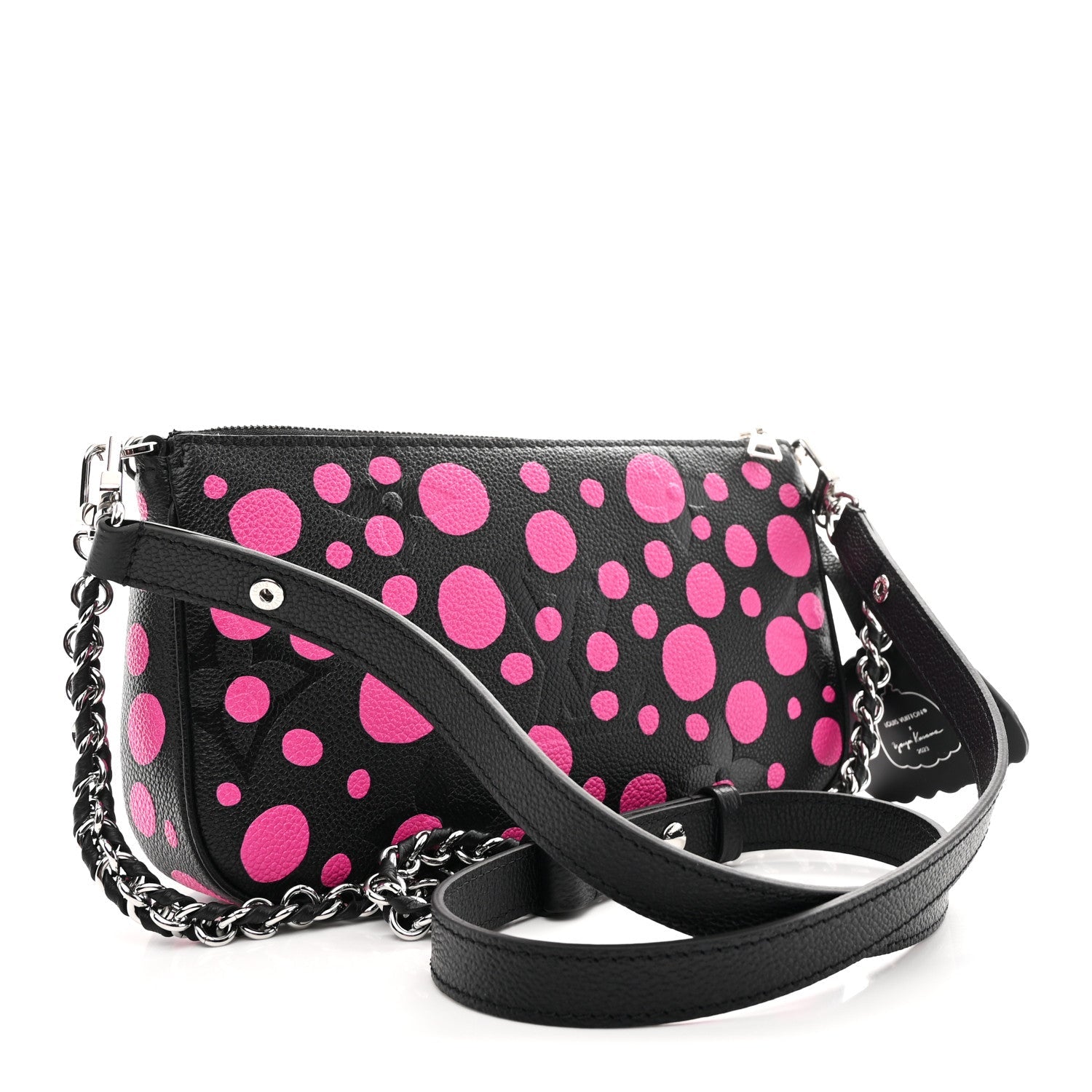 LV X YK Empreinte Multi Pochette Accessories Black Fuchsia