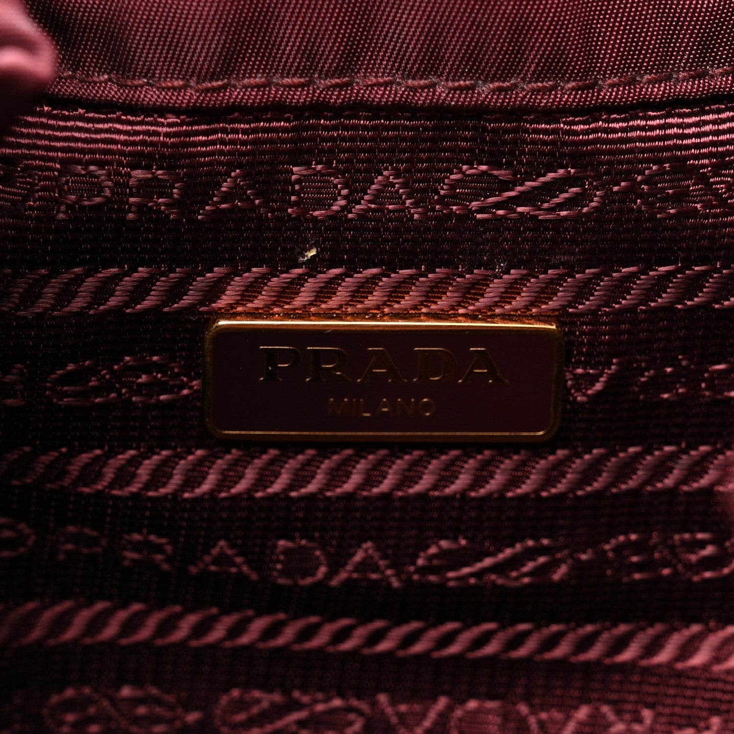 Saffiano Tessuto Nylon Mini Bucket Crossbody Bag Granato