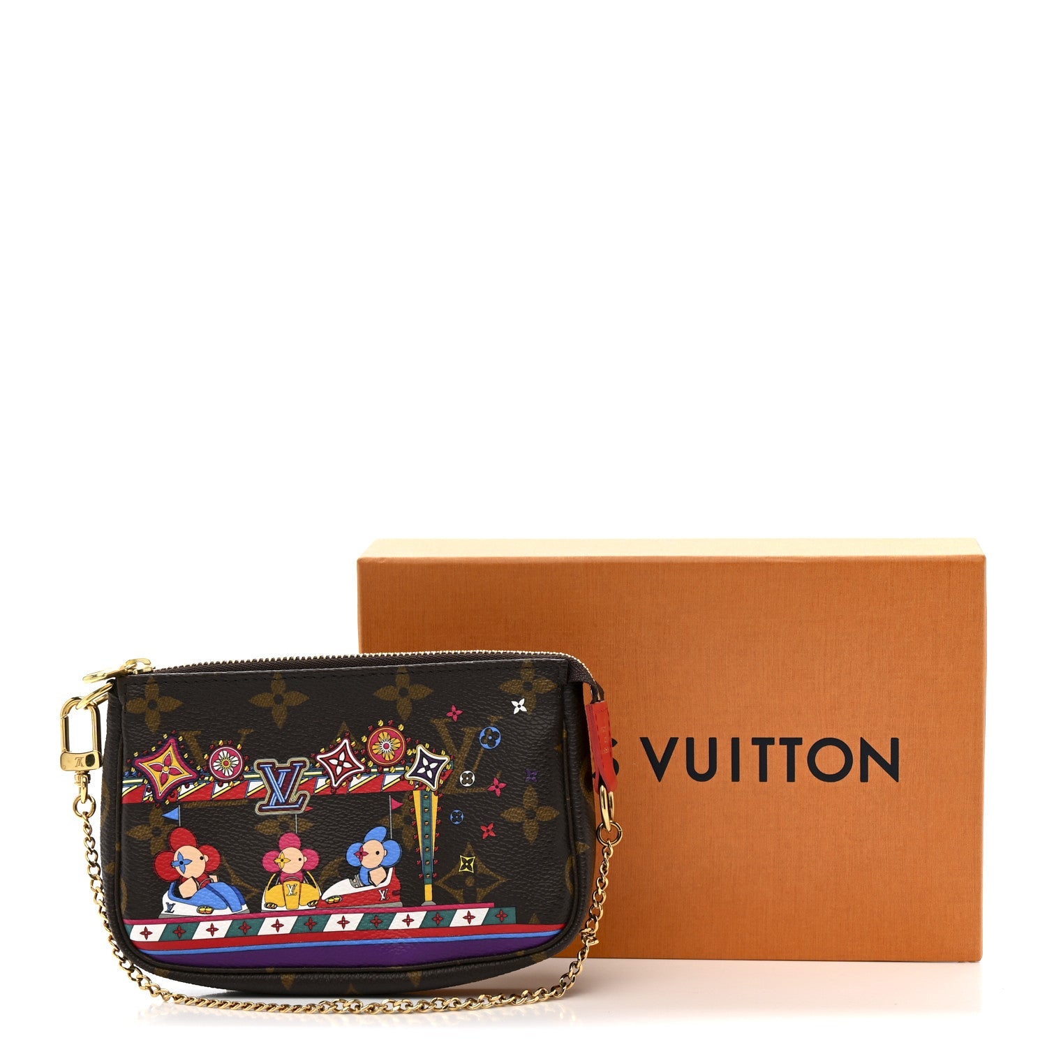 Monogram 2020 Christmas Animation Bumper Cars Mini Pochette Accessories Coquelicot