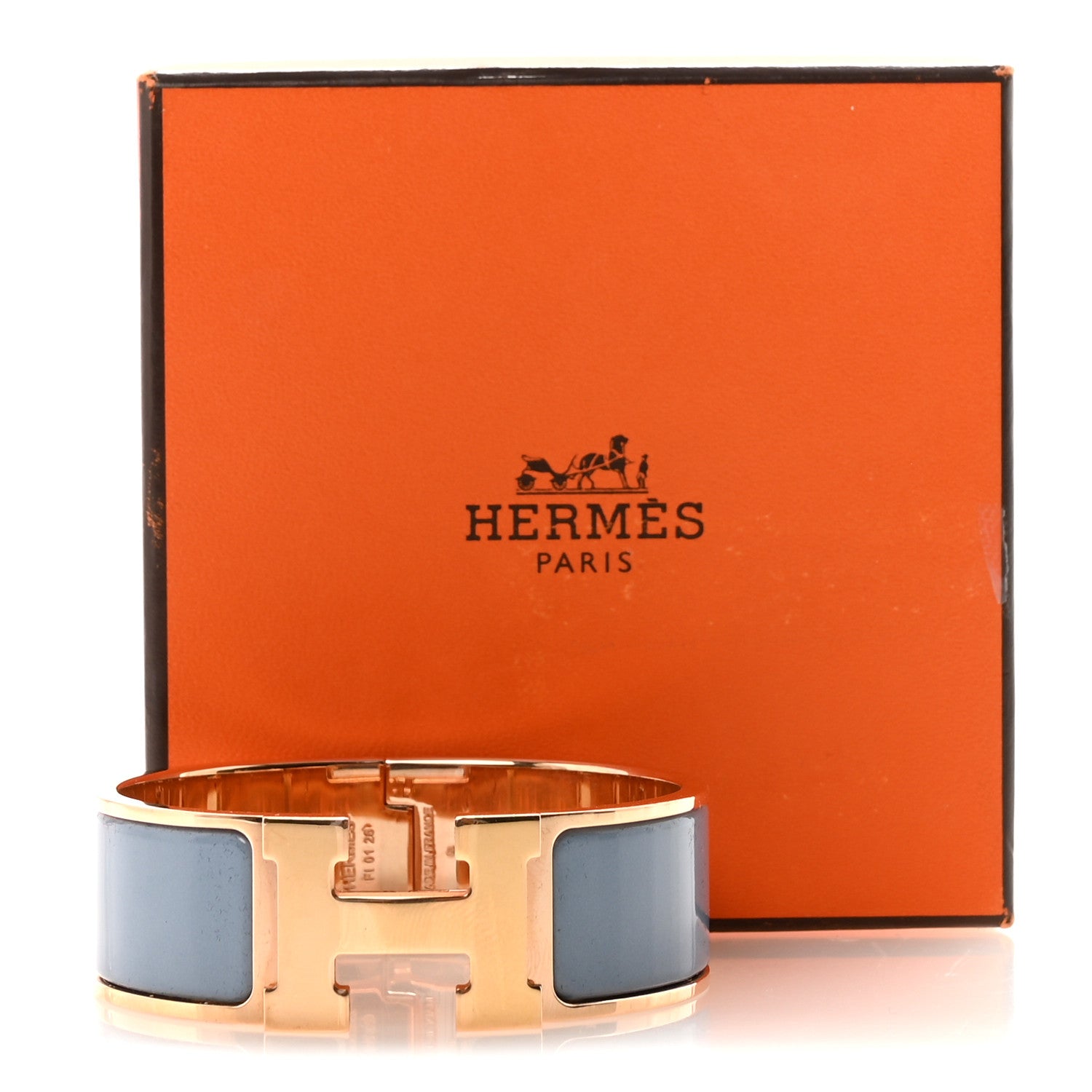 Enamel Wide Clic Clac H Bracelet PM Gris Orage
