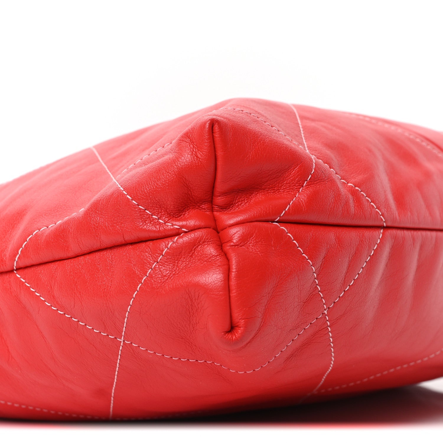 Shiny Calfskin Stitched Quilted Small Chanel 22 Red