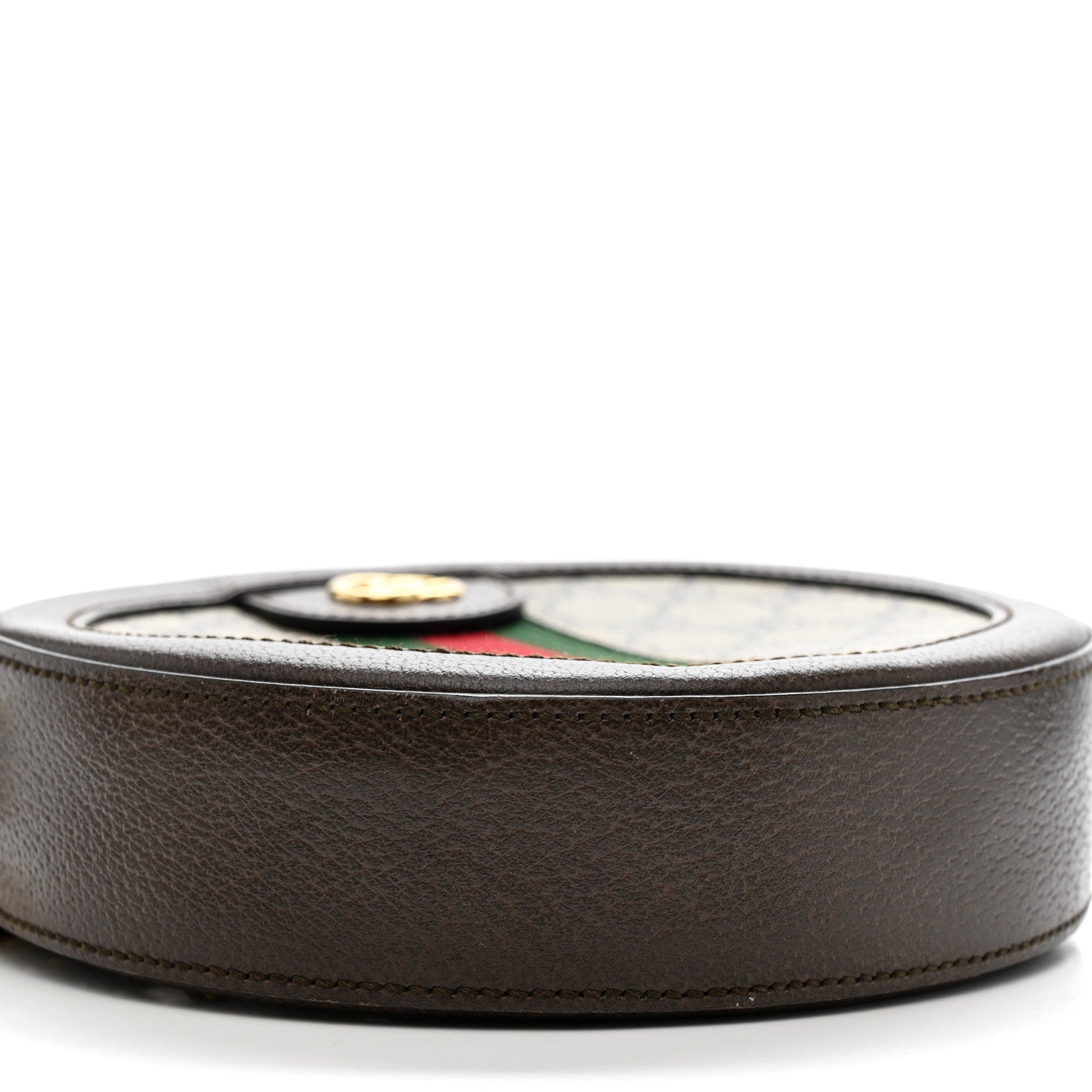 GG Supreme Monogram Web Mini Ophidia Round Shoulder Bag Brown