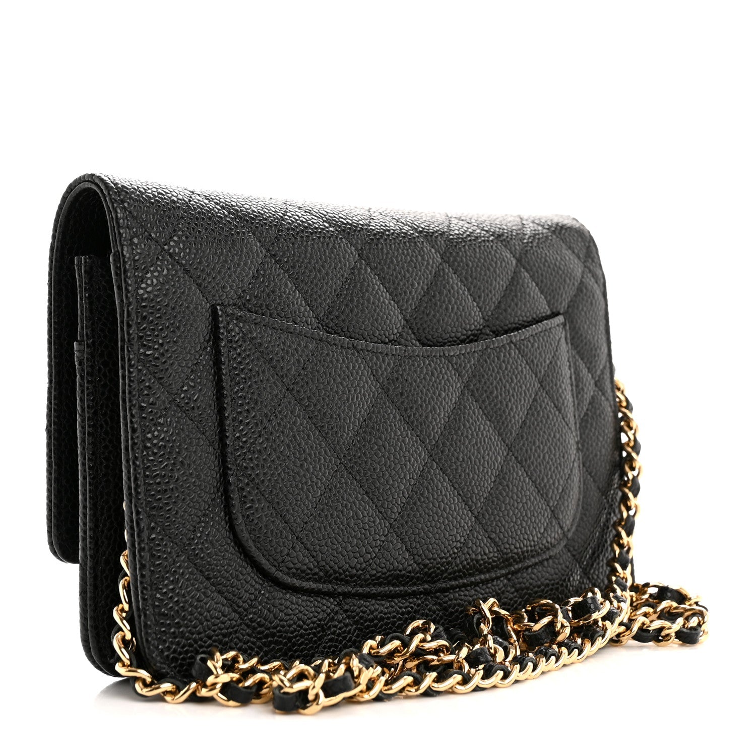 Caviar Quilted Wallet On Chain WOC Black