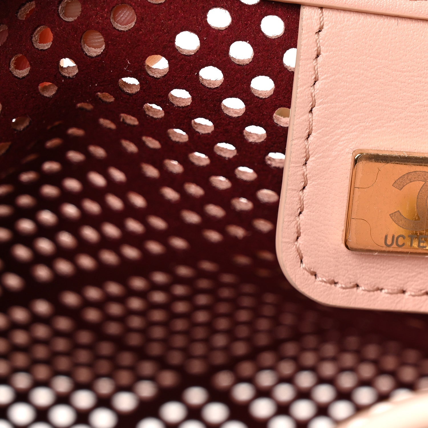 Perforated Calfskin Quilted Mini Chanel 25 Handbag Light Pink