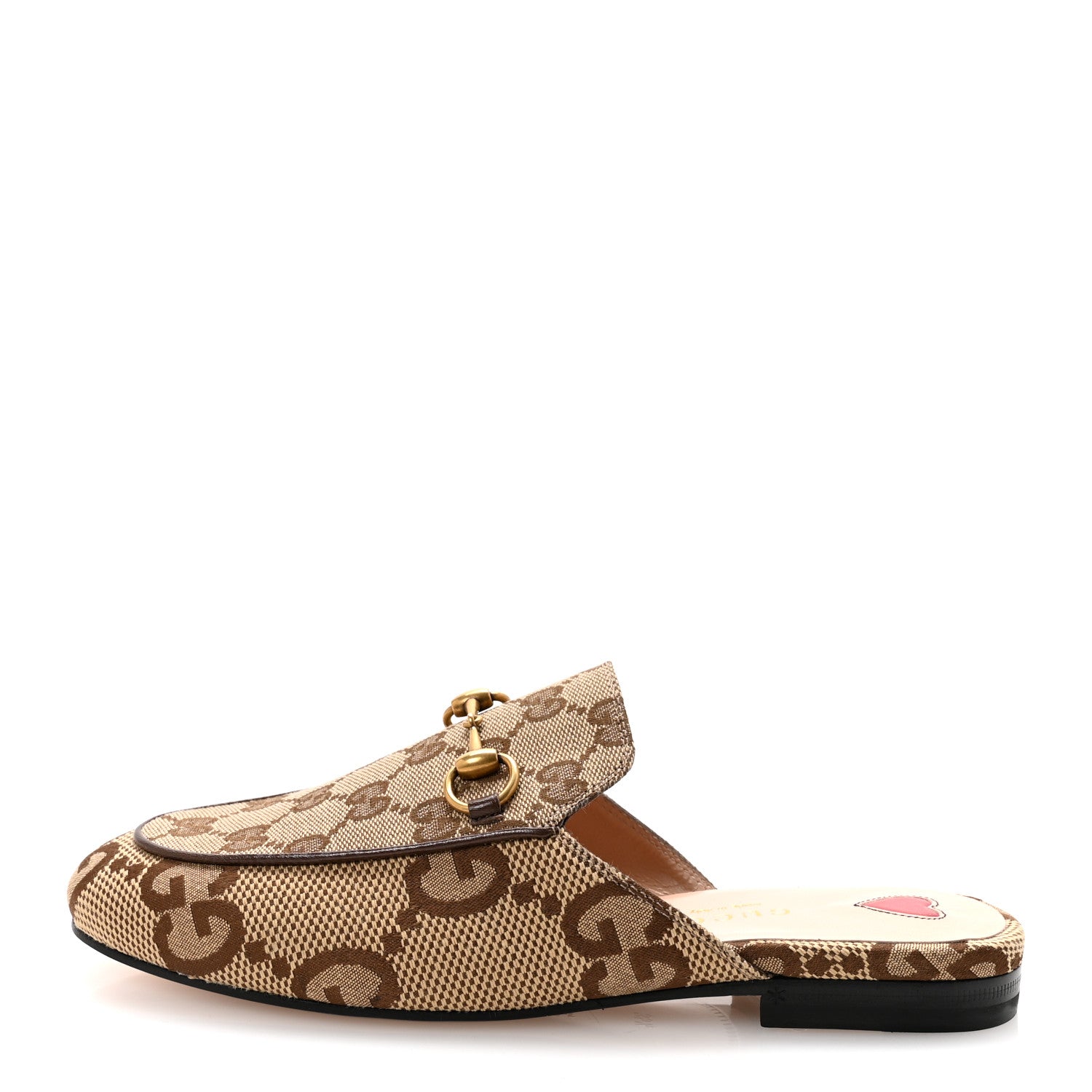 Monogram Jumbo GG Malaga Kid Womens Princetown Slippers 35.5 Camel Ebony New Acero Beige