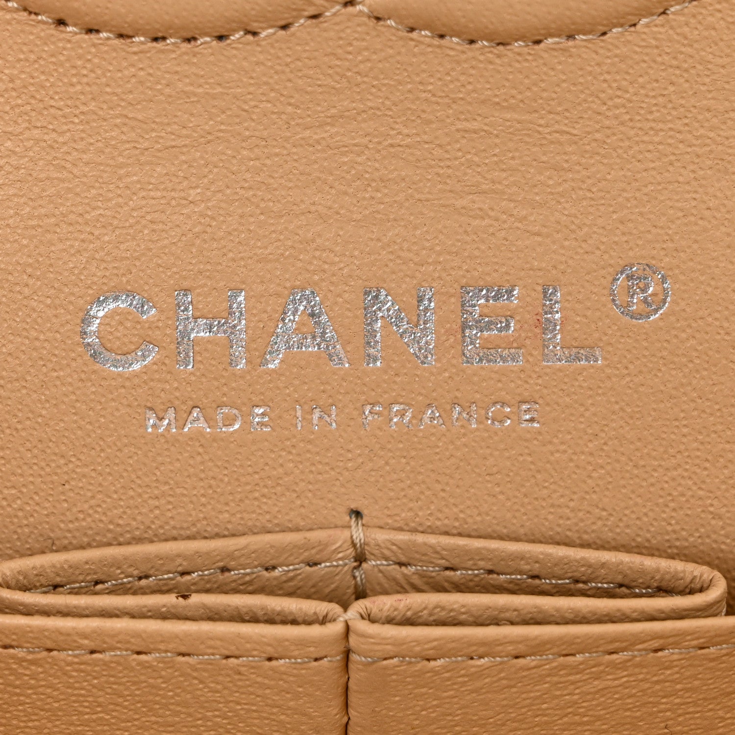 Caviar Quilted Small Double Flap Beige