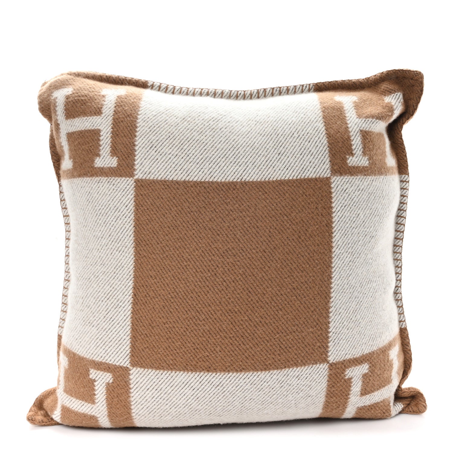 Wool Cashmere Avalon Pillow PM Ecru Camel